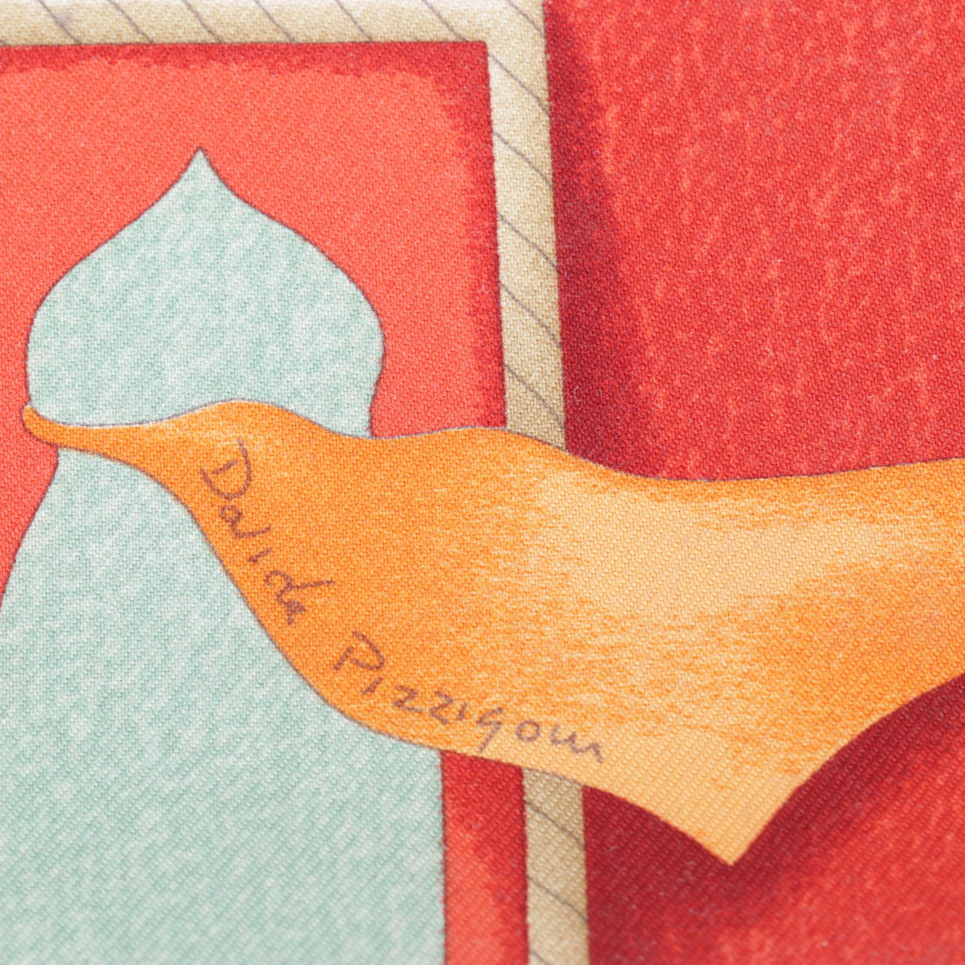 BVLGARI Multicolor Silk Carre Scarf with Hand-Rolled Hem