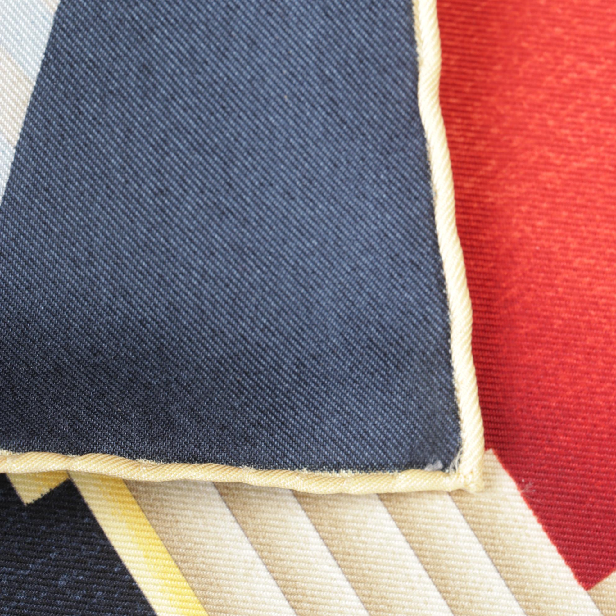 BVLGARI Multicolor Silk Carre Scarf with Hand-Rolled Hem