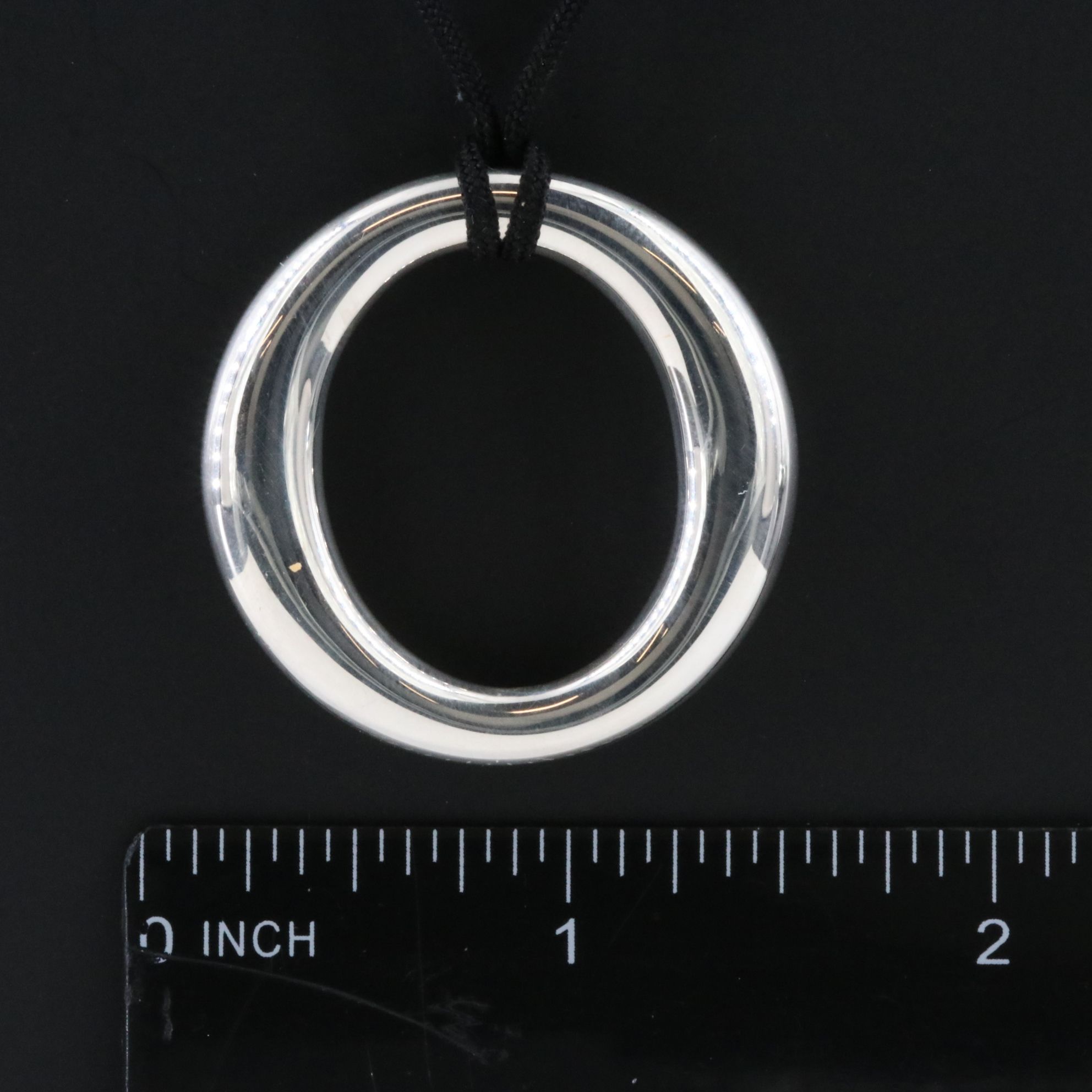 Tiffany & Co. Sevillana Sterling Necklace with Black Cord