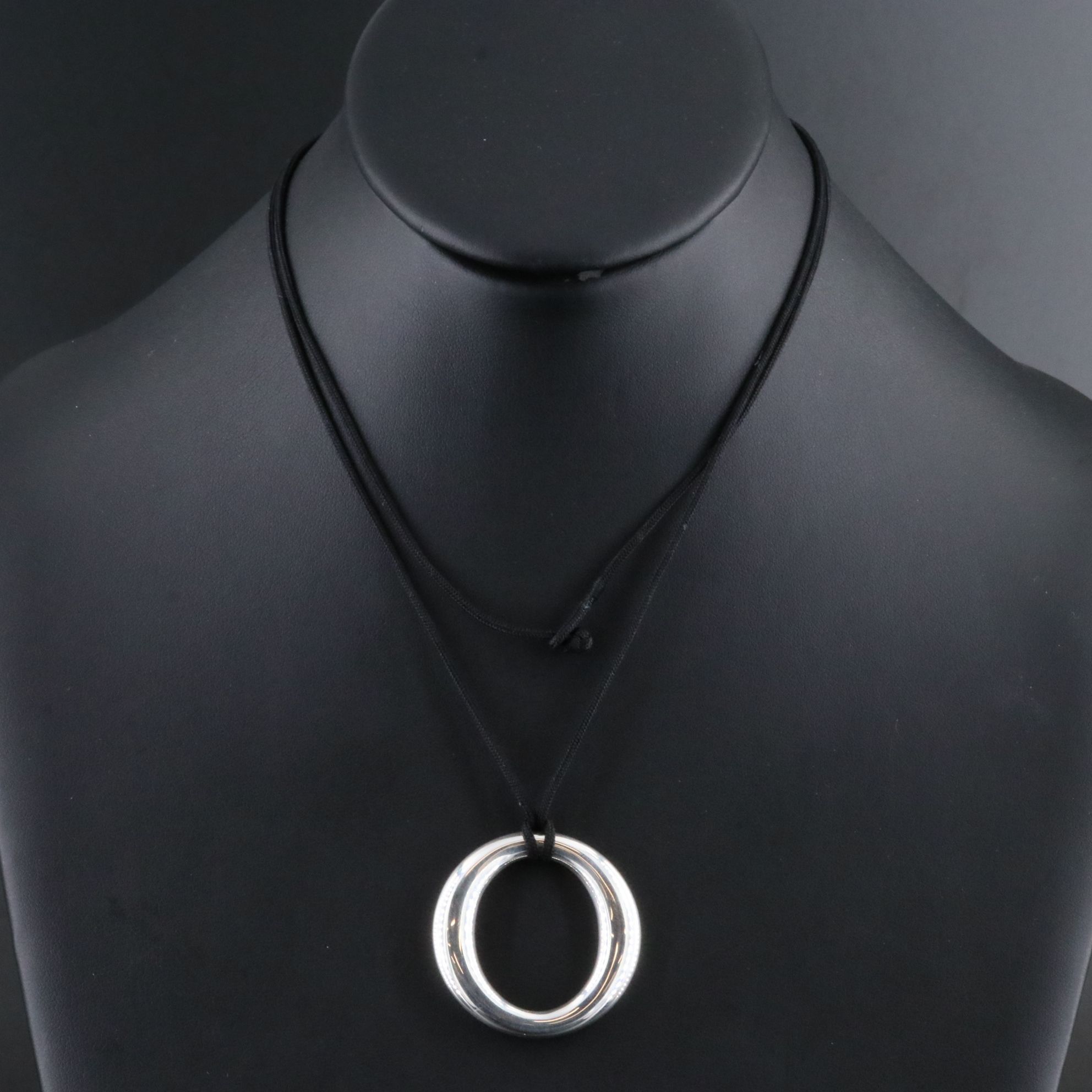 Tiffany & Co. Sevillana Sterling Necklace with Black Cord