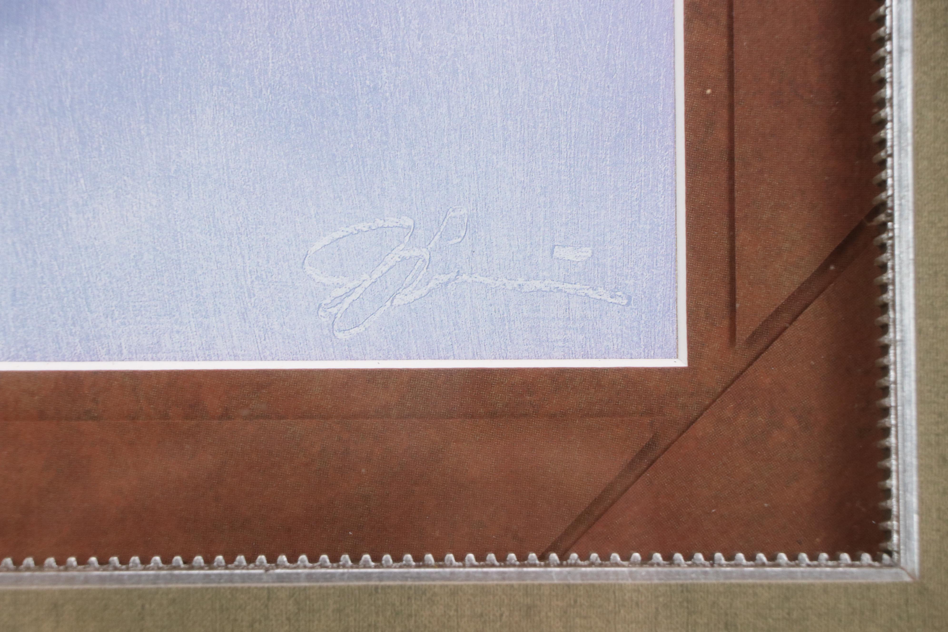 Offset Lithographs After Jeff Surret Blue Toned Stylized Landscapes, 2002