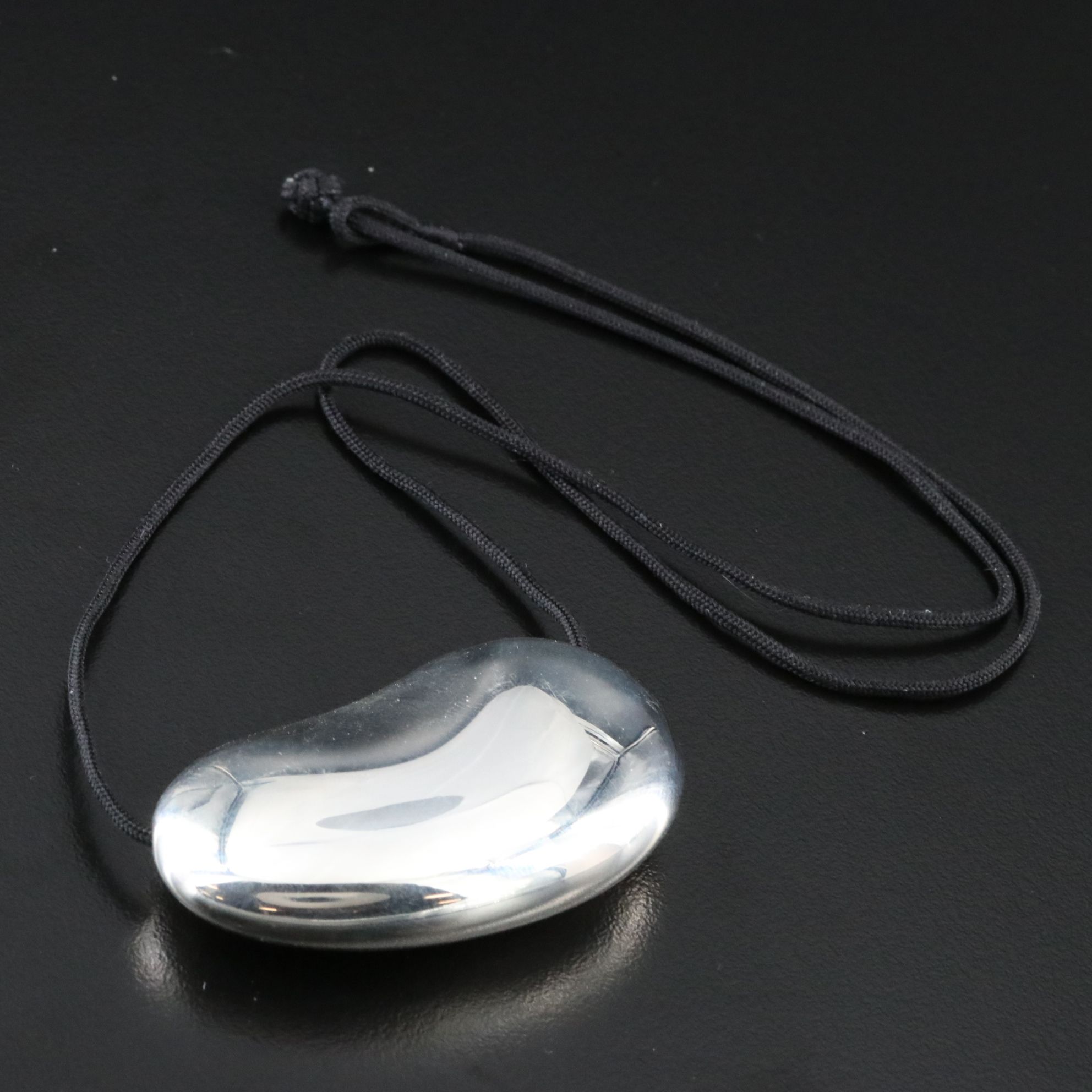 Elsa Peretti for Tiffany & Co. Sterling Large Bean Design Pendant Necklace