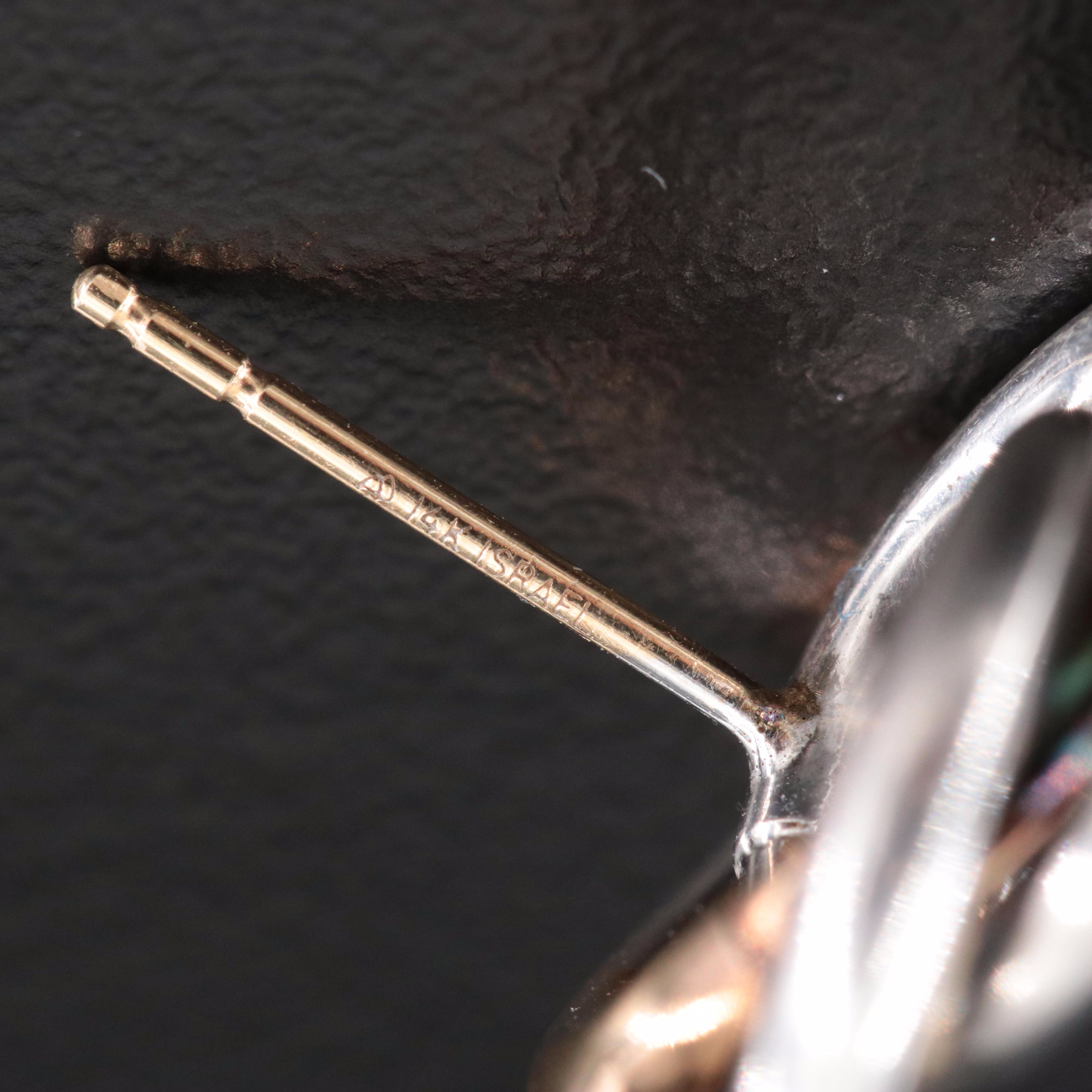 14K Two Tone Sterling Knot Drop Earrings