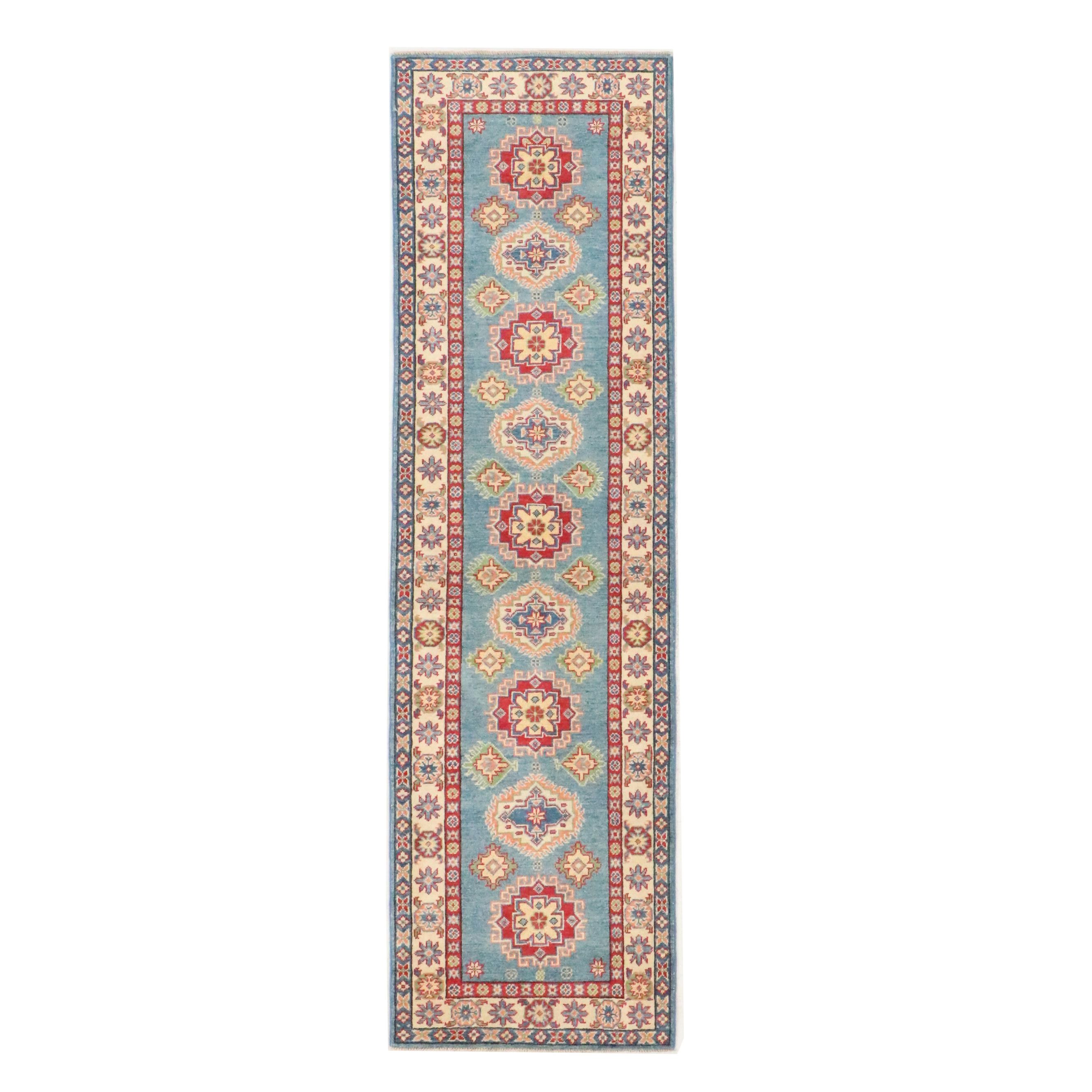2'9 x 9'8 Hand-Knotted Afghan Kazak Carpet Runner Long Rug