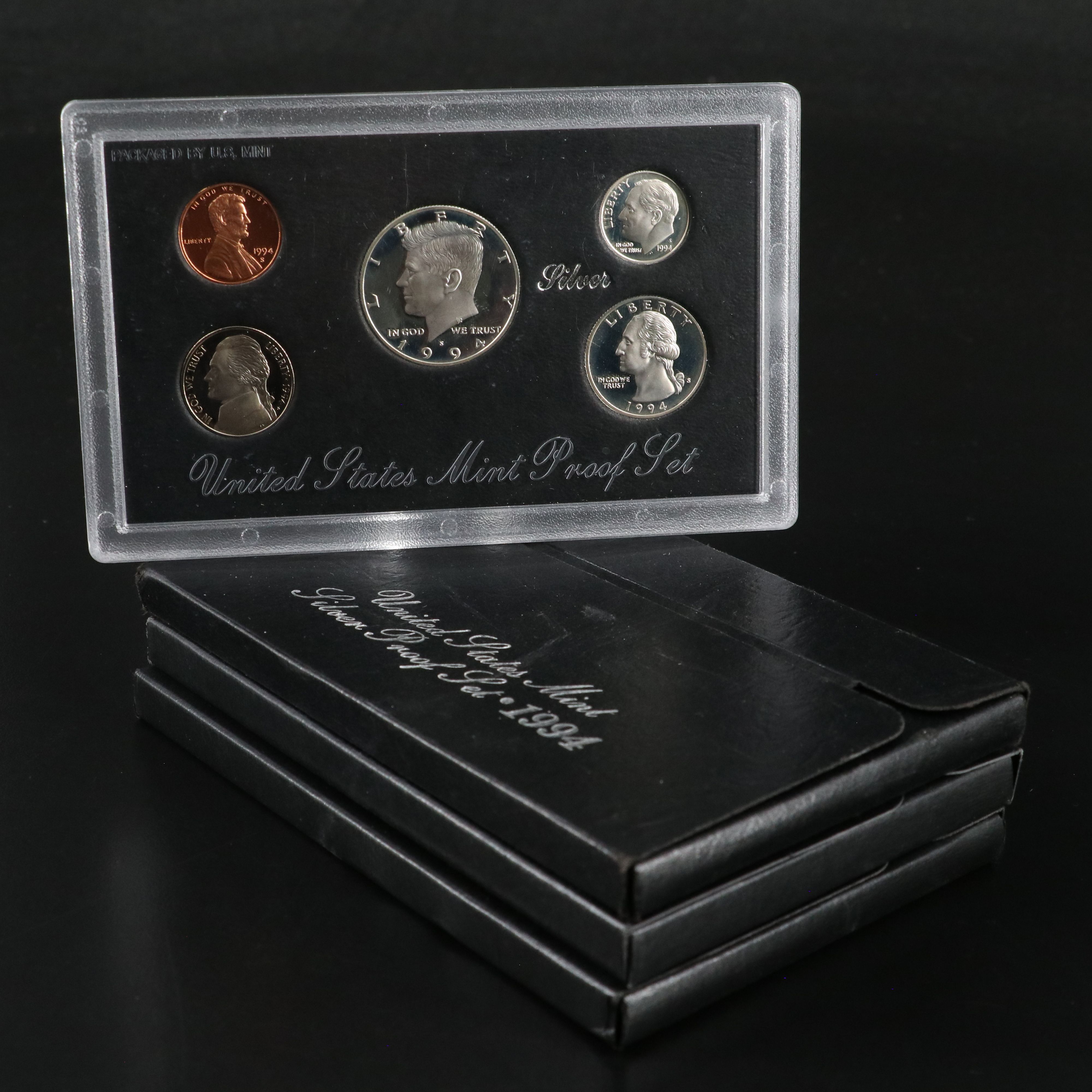 Three United States Modern Silver Proof Sets, 1994, 1995, and 1996