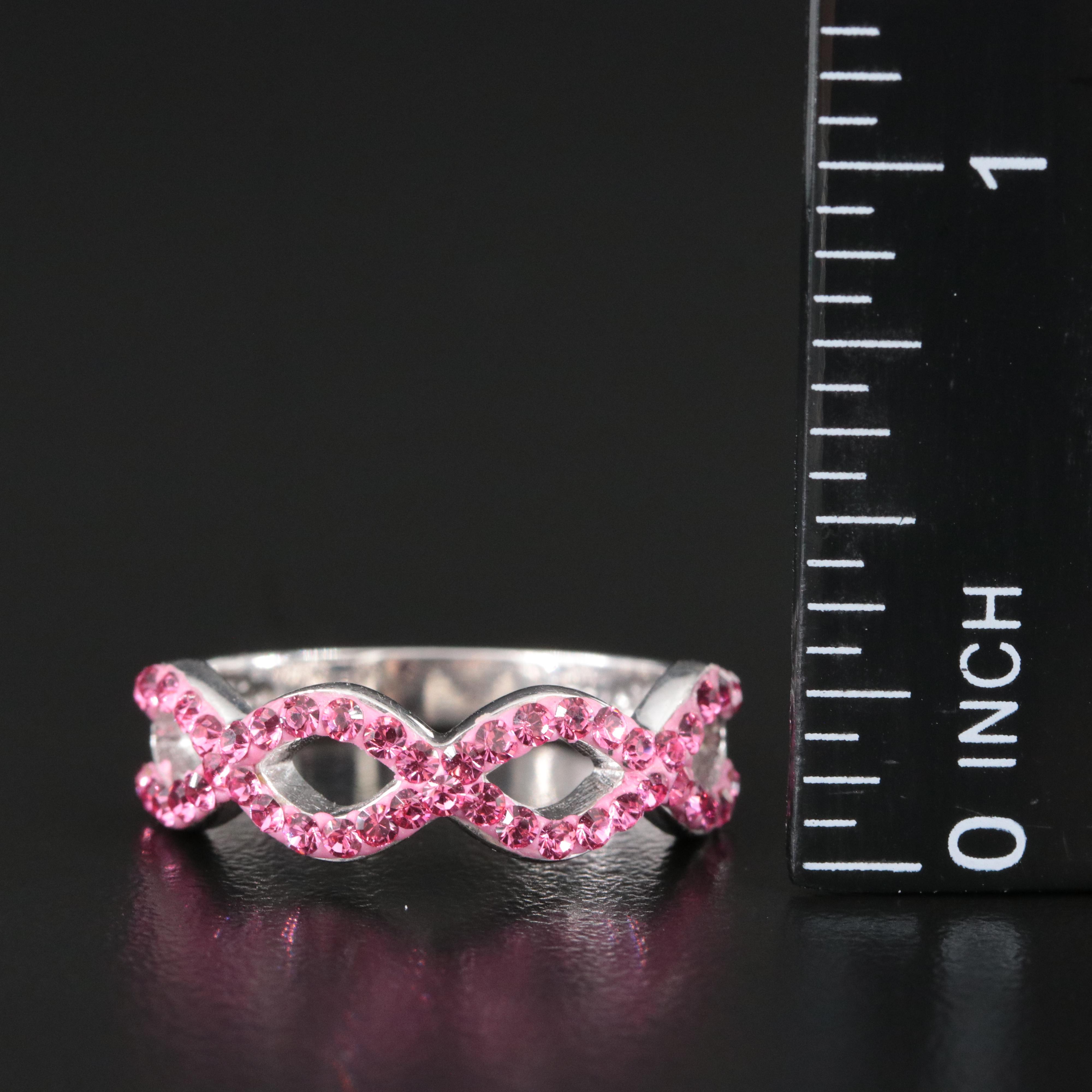 Sterling Rhinestone Open Work Ring