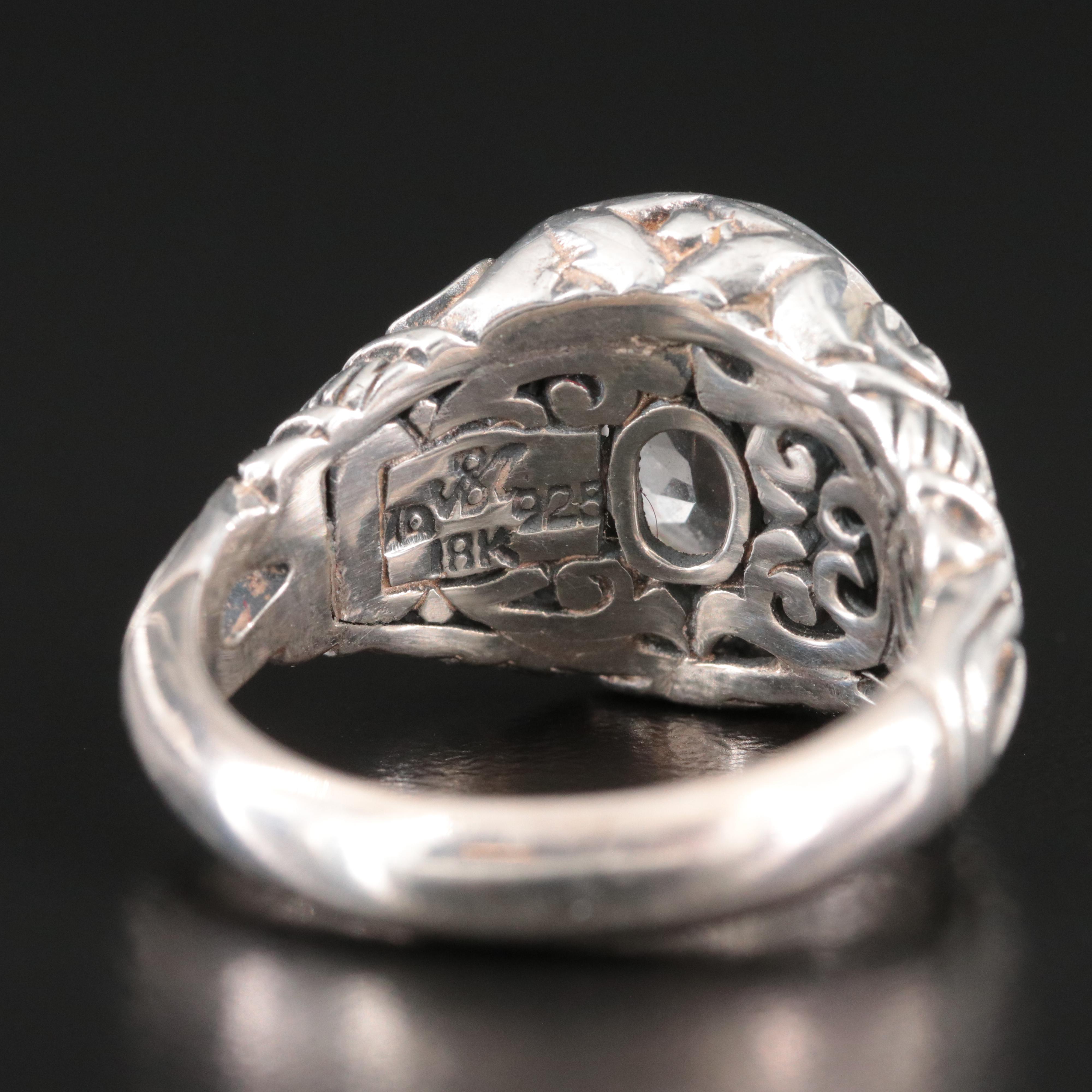 Sterling Citrine Filigree Ring with 18K Accent