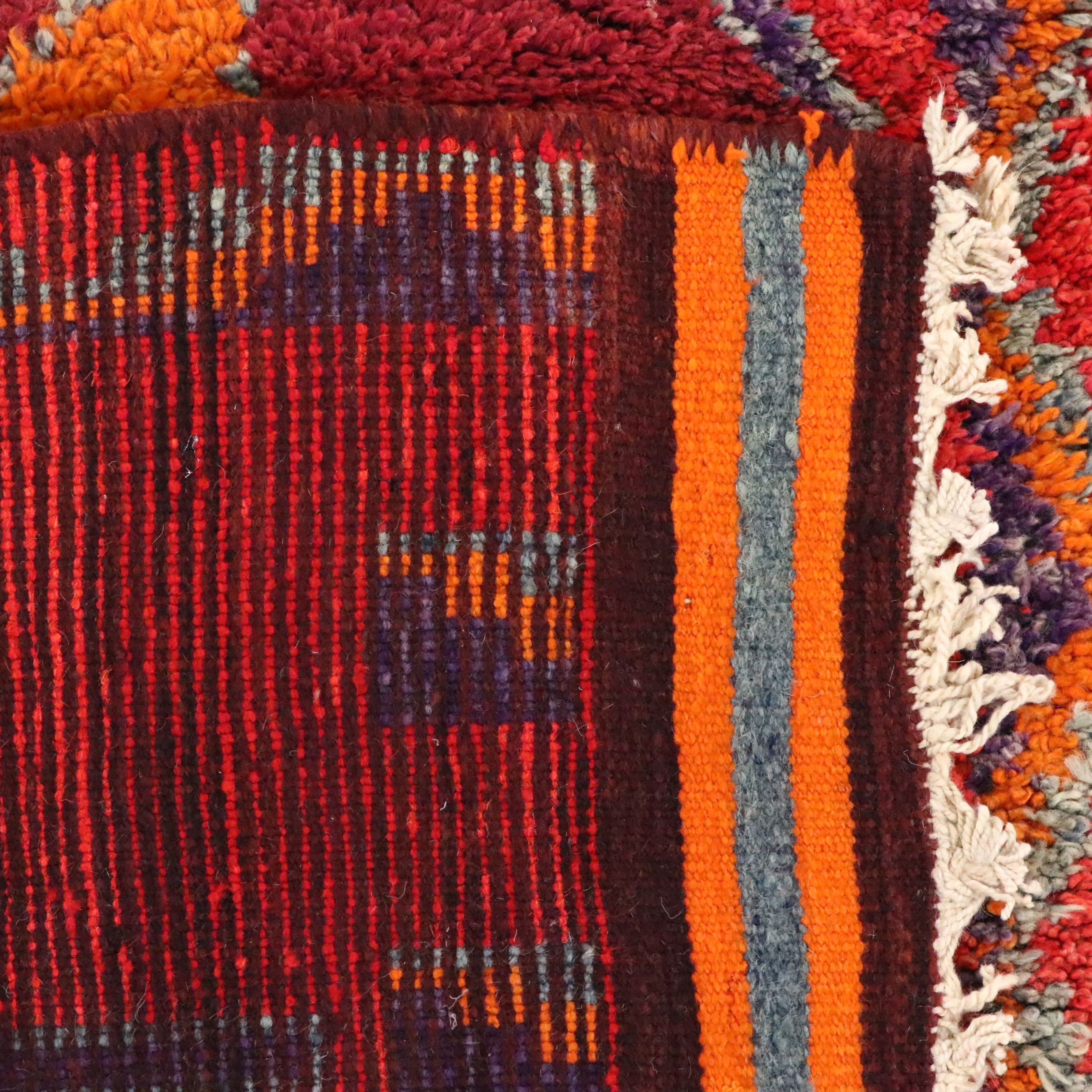 3'4 x 13'4 Hand-Knotted Turkish Village Carpet Runner Long Rug