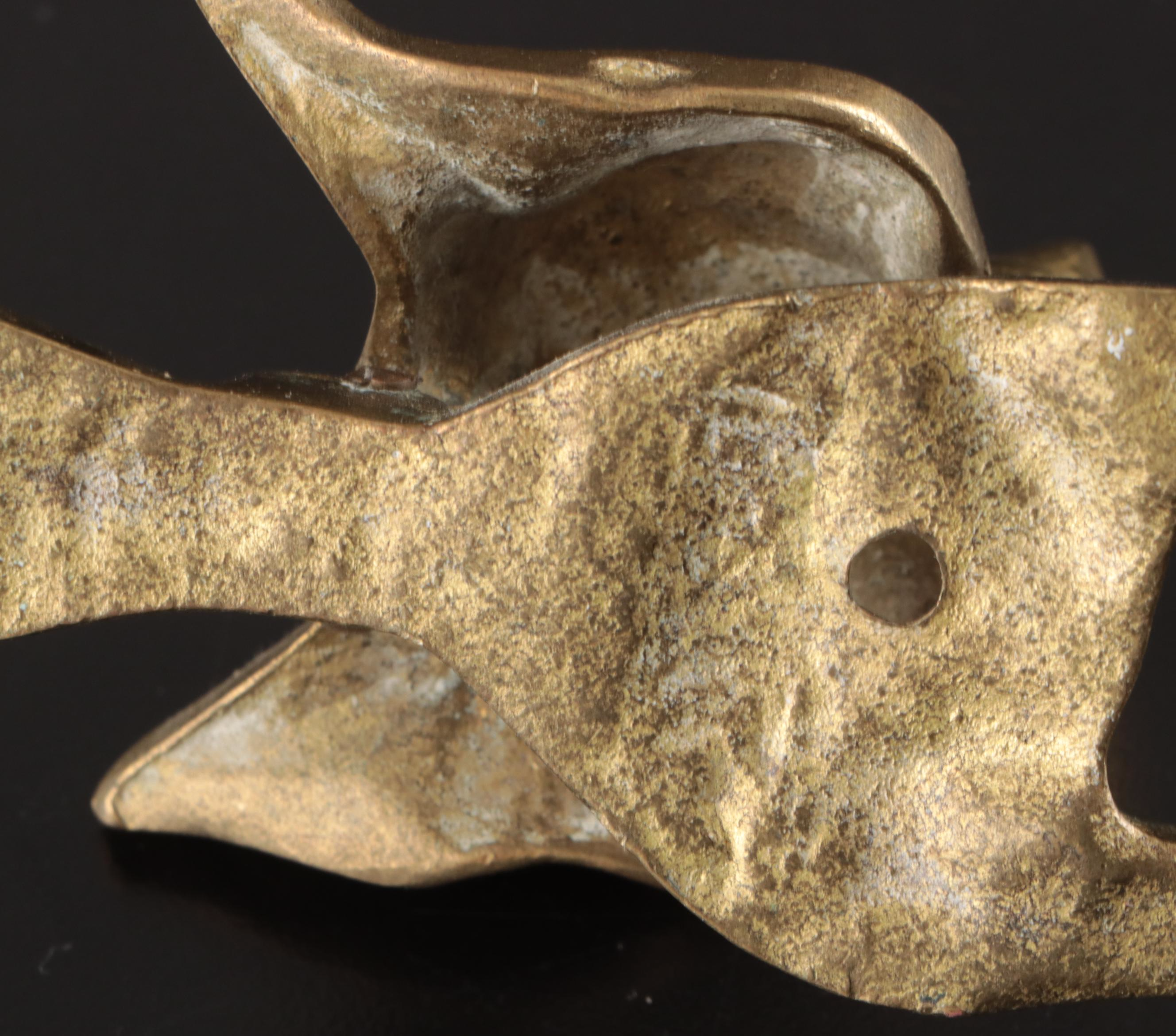 Coyote Figural Brass Door Knocker with Widdecombe Fair Brass Door Knocker