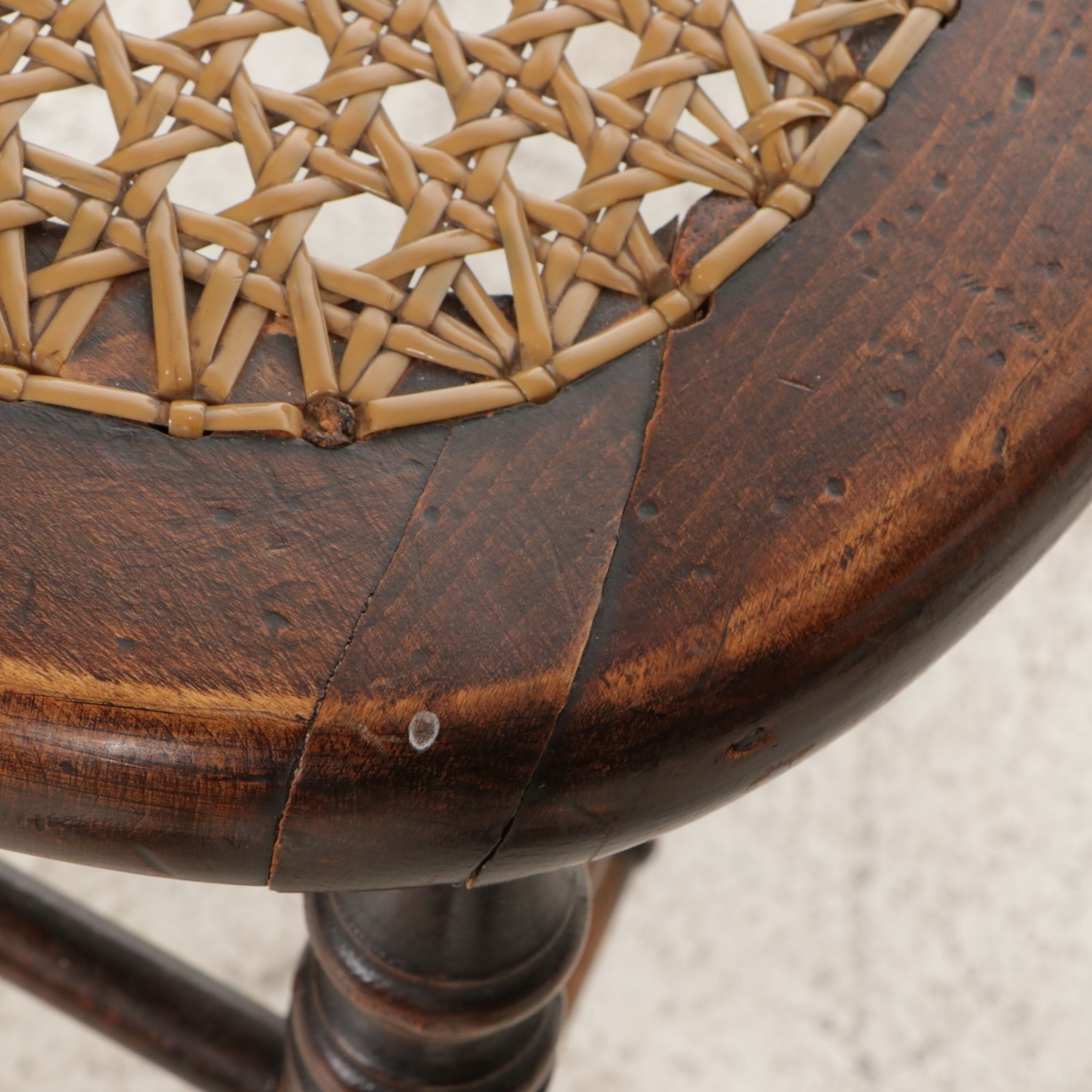 Pair of  Victorian Ladder Back Side Chairs with Caned Seats