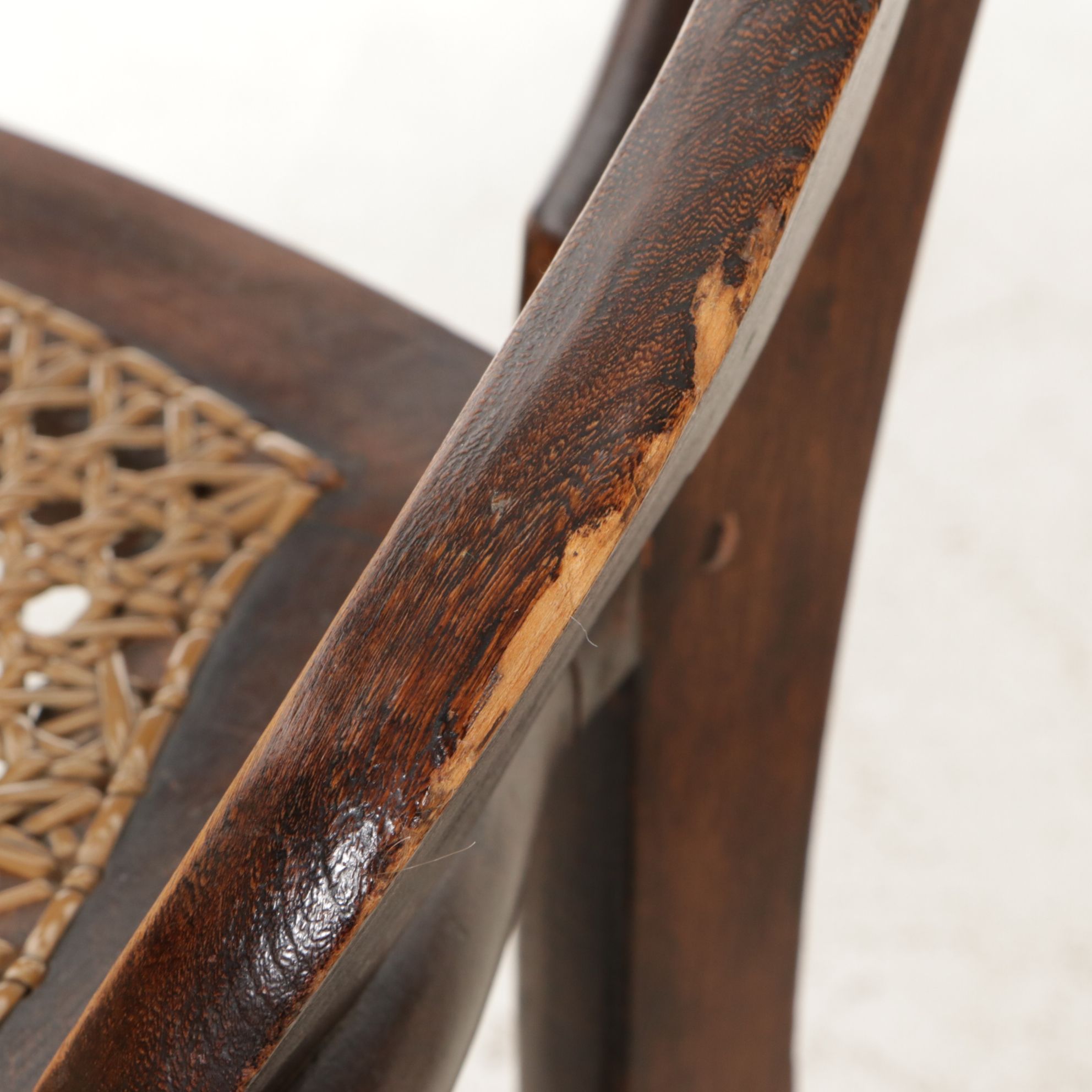 Pair of  Victorian Ladder Back Side Chairs with Caned Seats