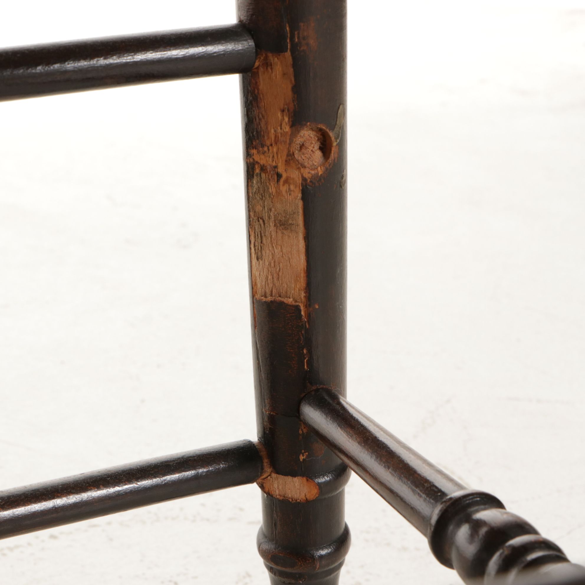 Pair of  Victorian Ladder Back Side Chairs with Caned Seats