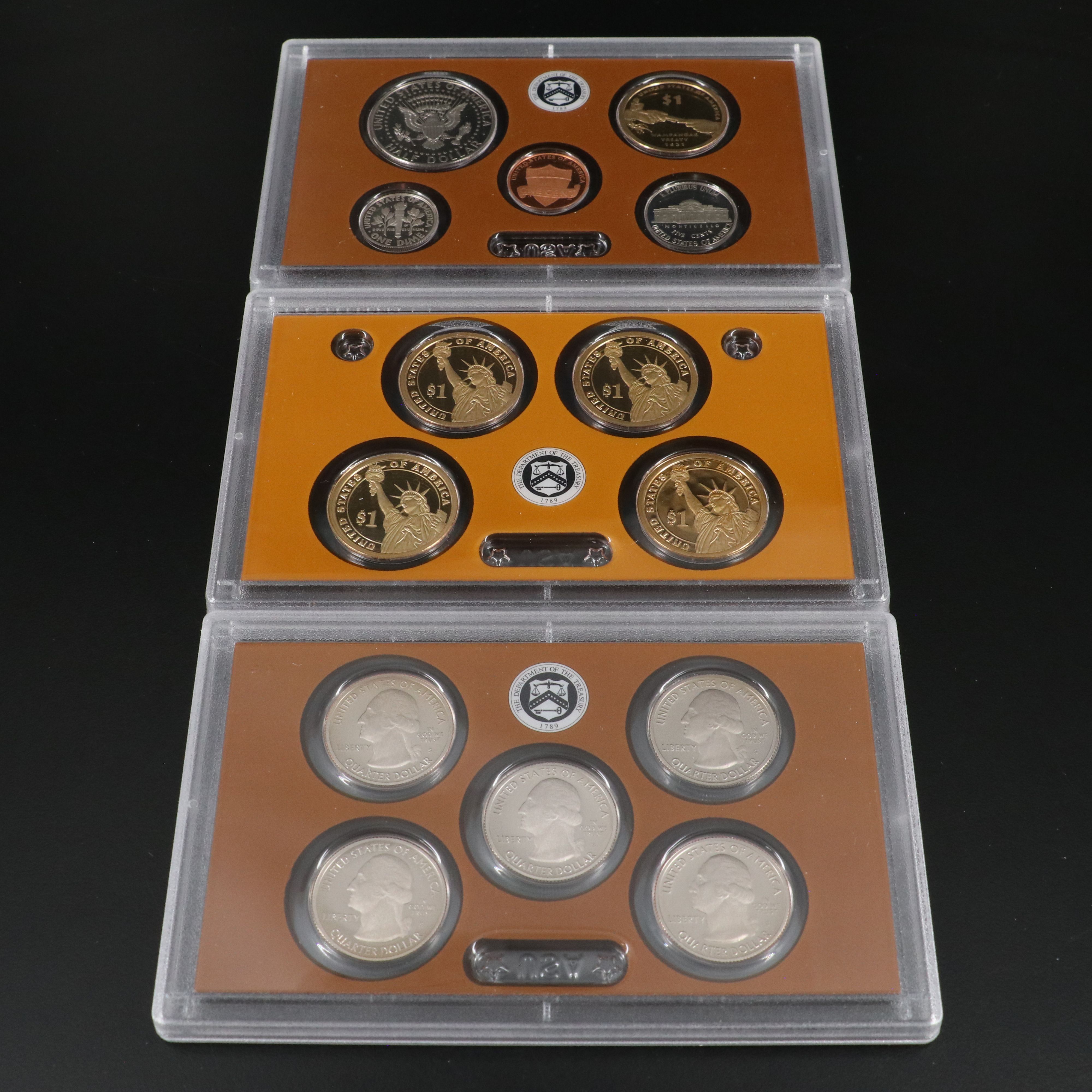 Three Modern U.S. Mint Proof Sets, 2011, 2013, and 2014