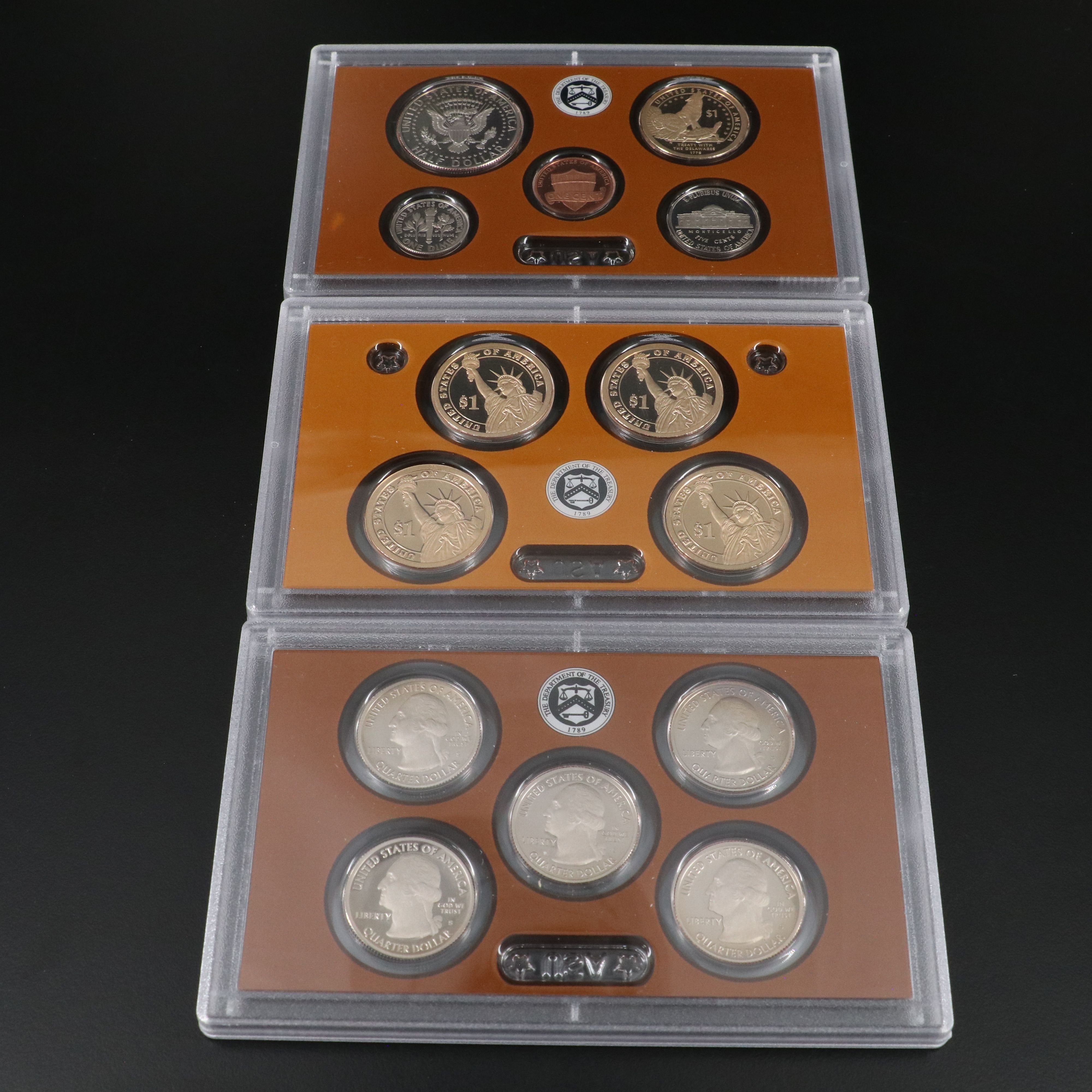 Three Modern U.S. Mint Proof Sets, 2011, 2013, and 2014