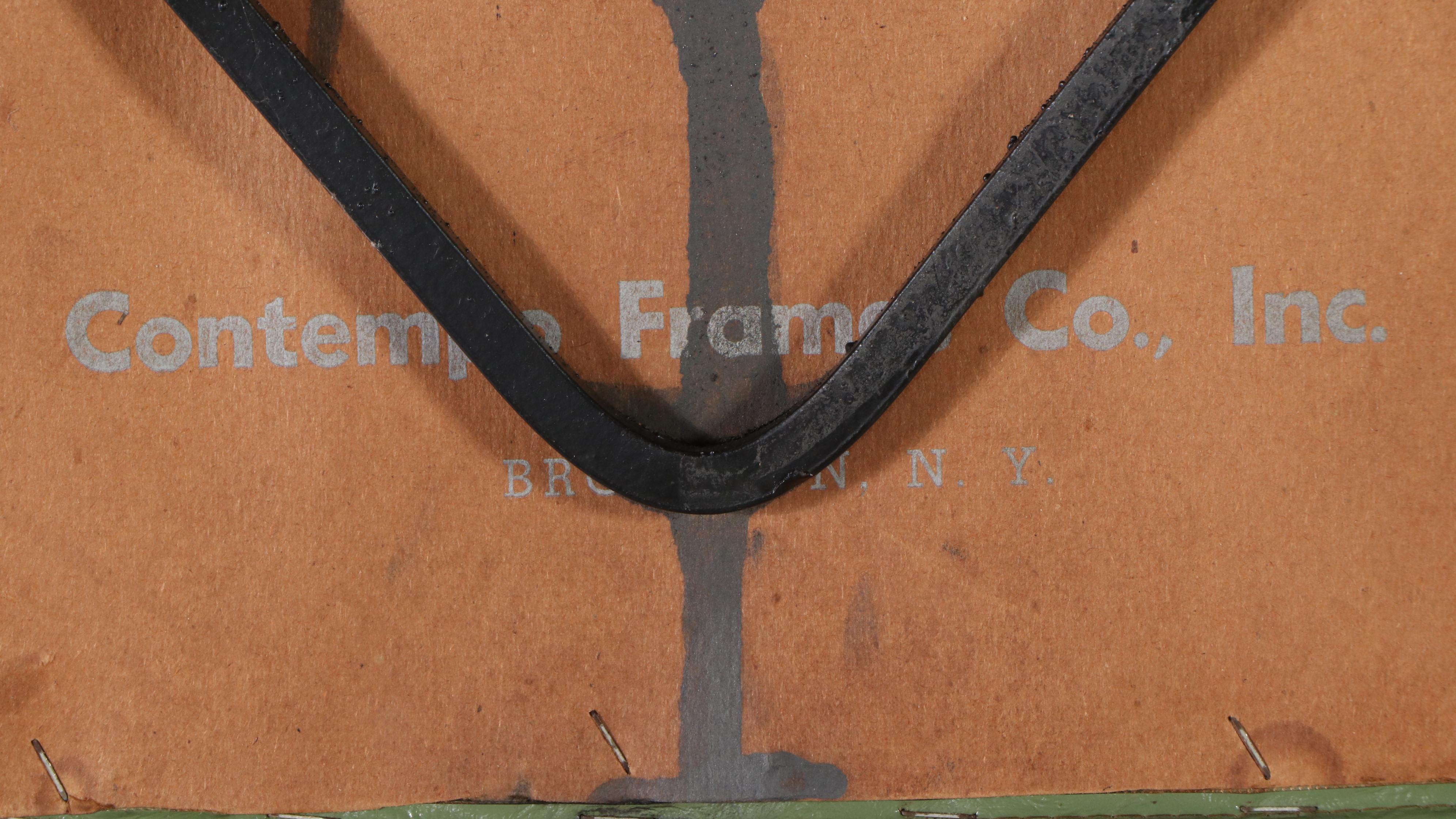 Set of Four Contempo Frames Co. Vinyl and Wrought Iron Swivel Armchairs, 1970s