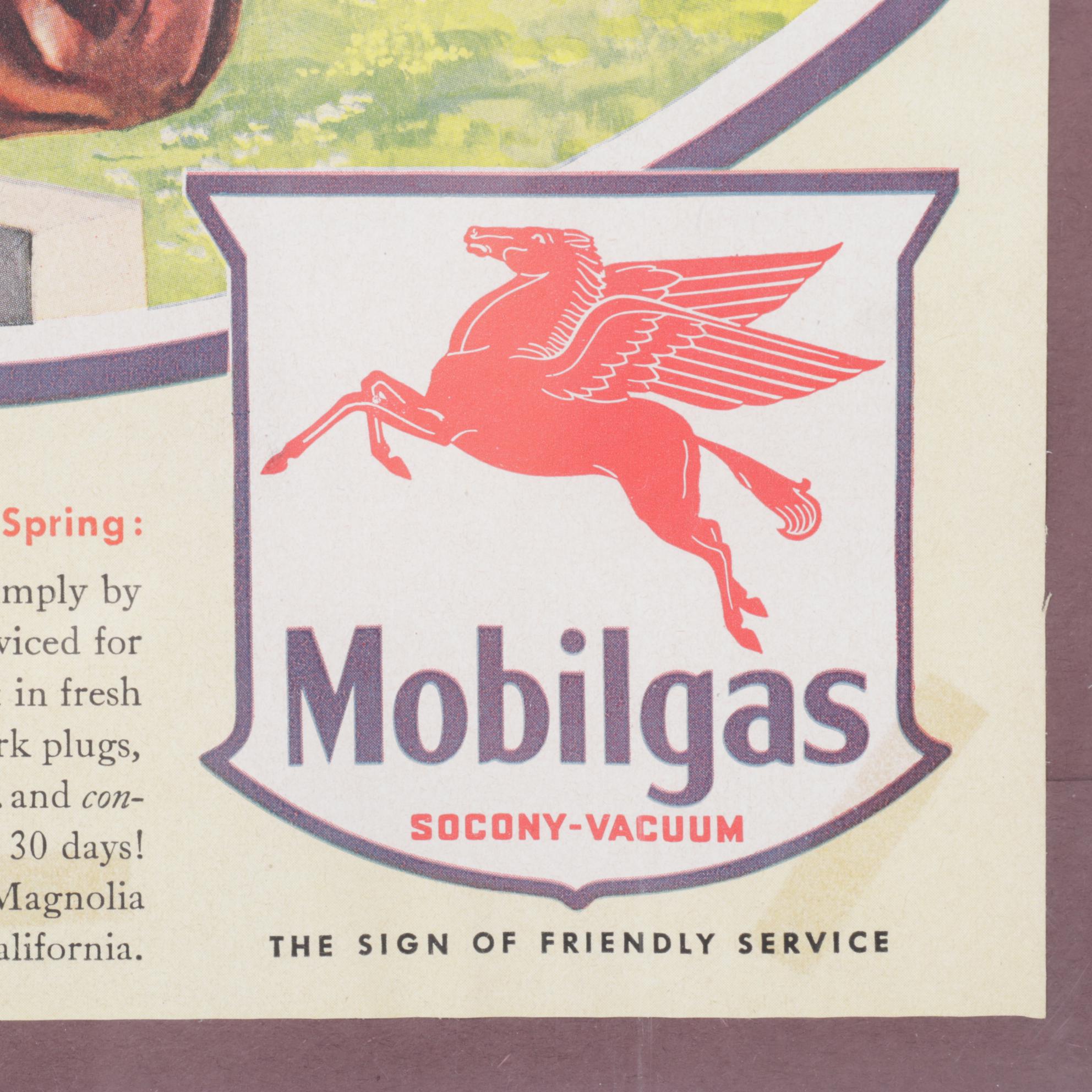 Automotive Advertisements for Mobilgas and Mobiloil, Early to Mid-20th Century