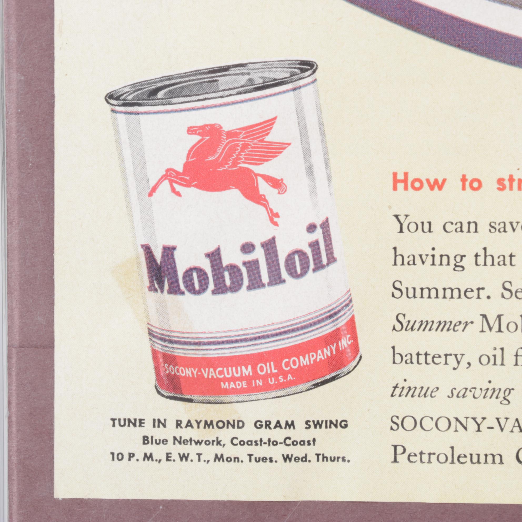 Automotive Advertisements for Mobilgas and Mobiloil, Early to Mid-20th Century