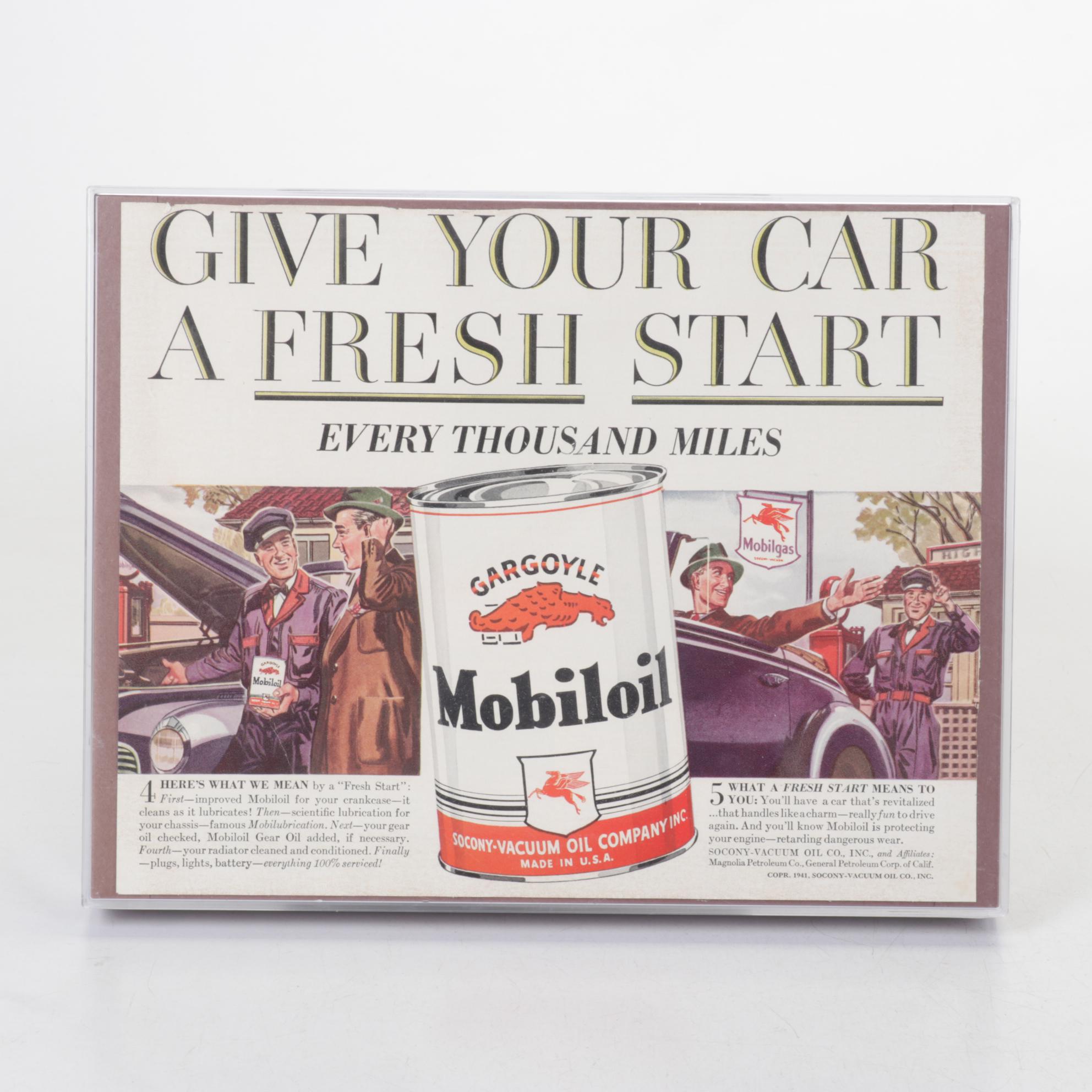 Automotive Advertisements for Mobilgas and Mobiloil, Early to Mid-20th Century