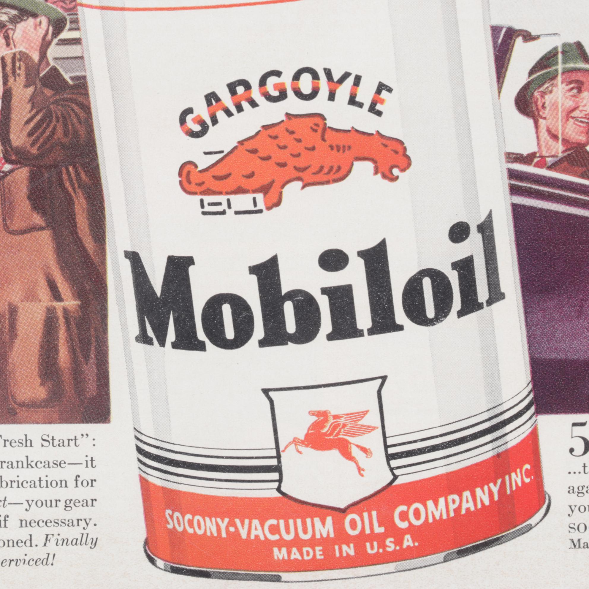 Automotive Advertisements for Mobilgas and Mobiloil, Early to Mid-20th Century