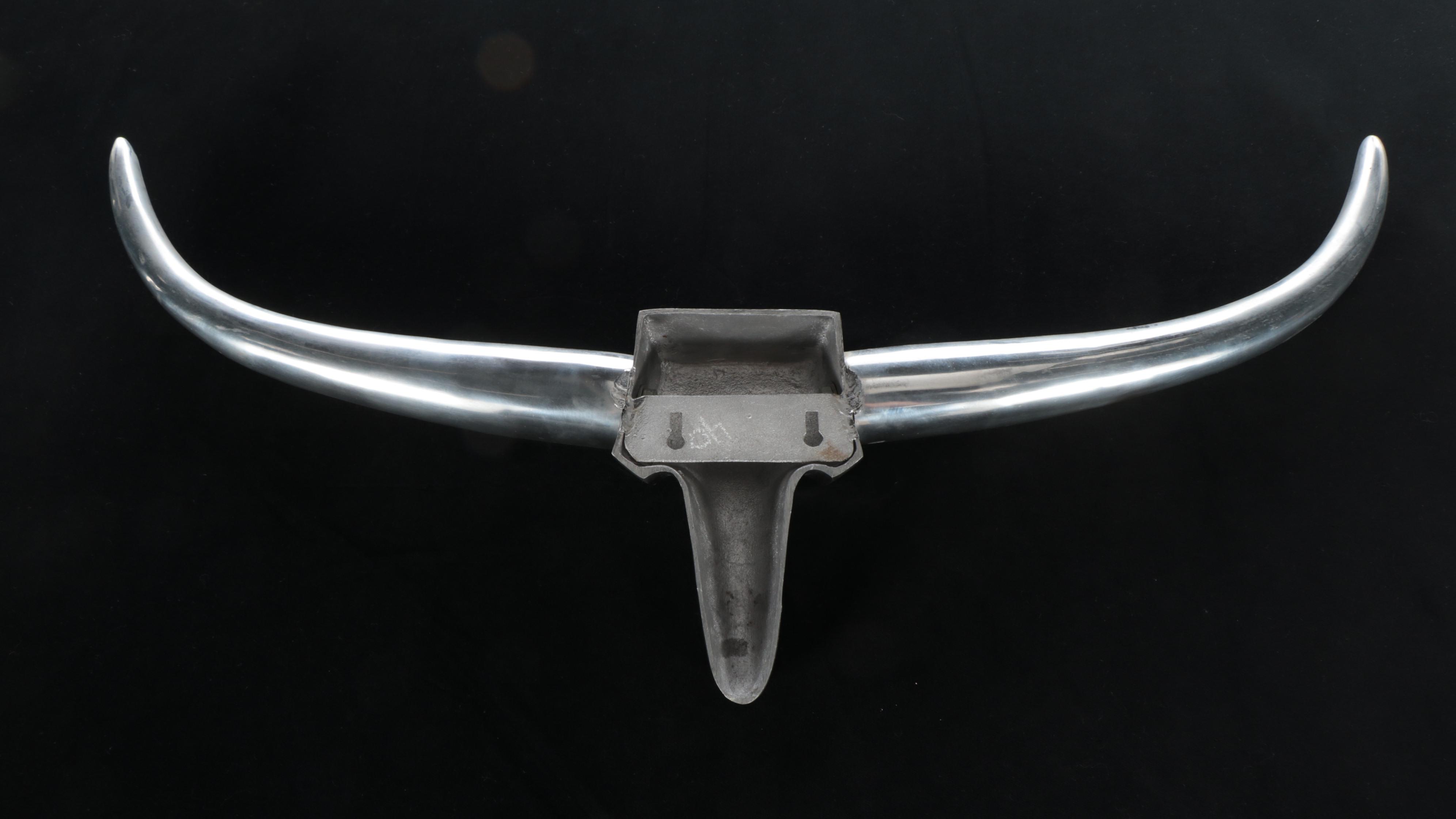 Minimalist Modern Metal Longhorn Head Wall Hanging