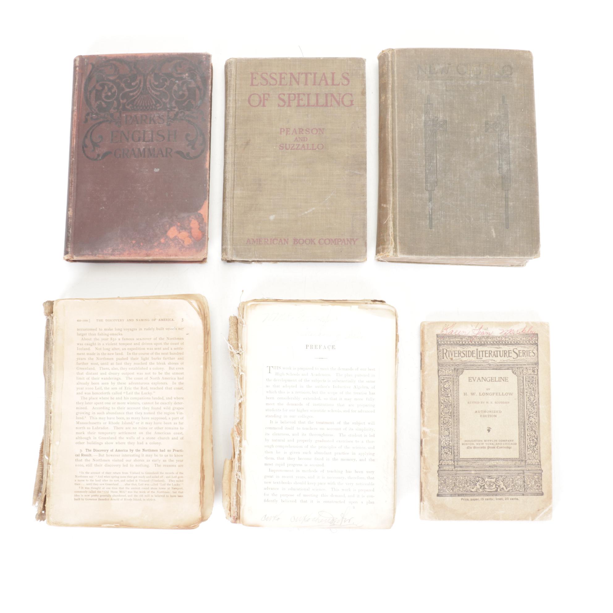 School Book Collection Featuring "Park's English Grammar" by J.G. Park