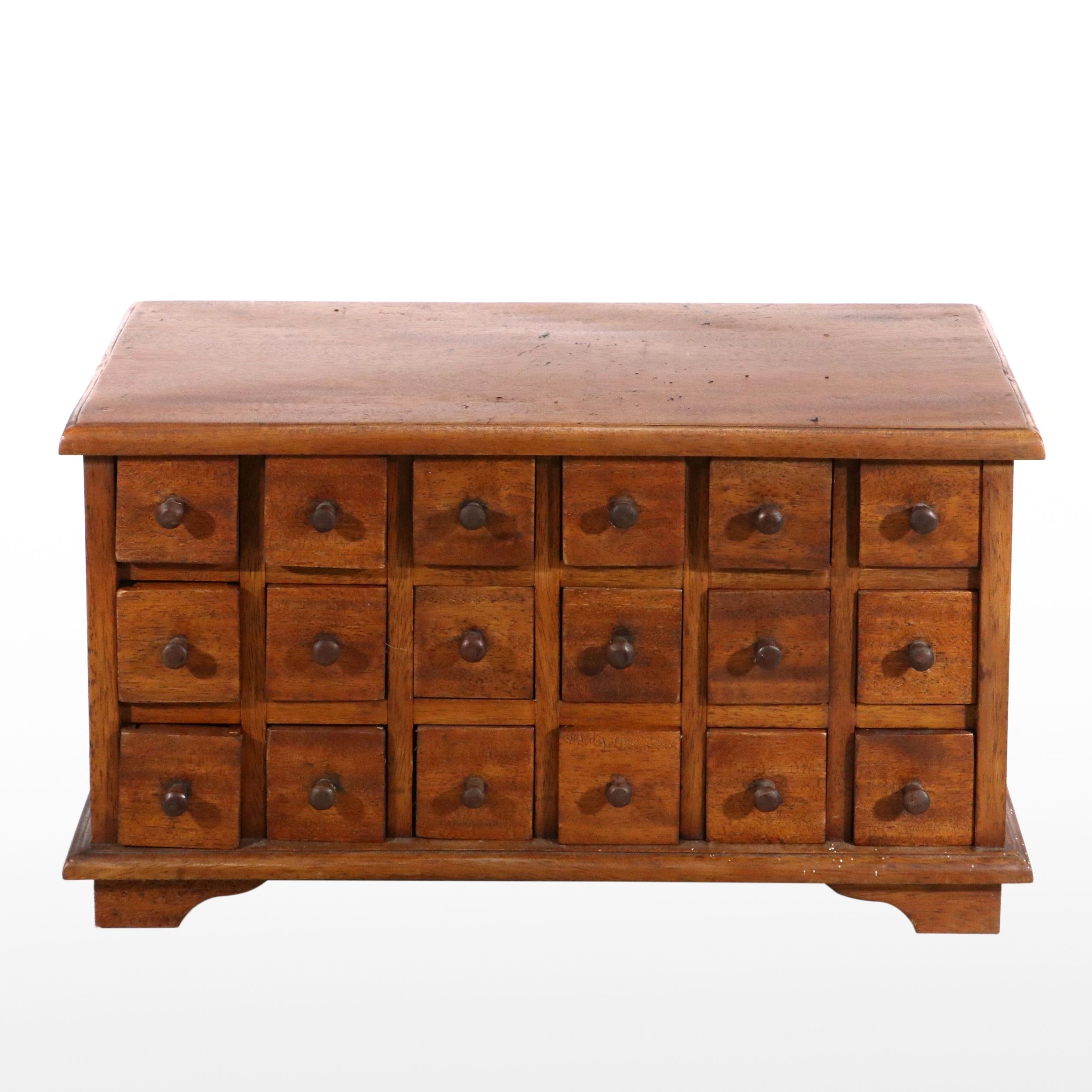 Eighteen-Drawer Walnut Apothecary Chest