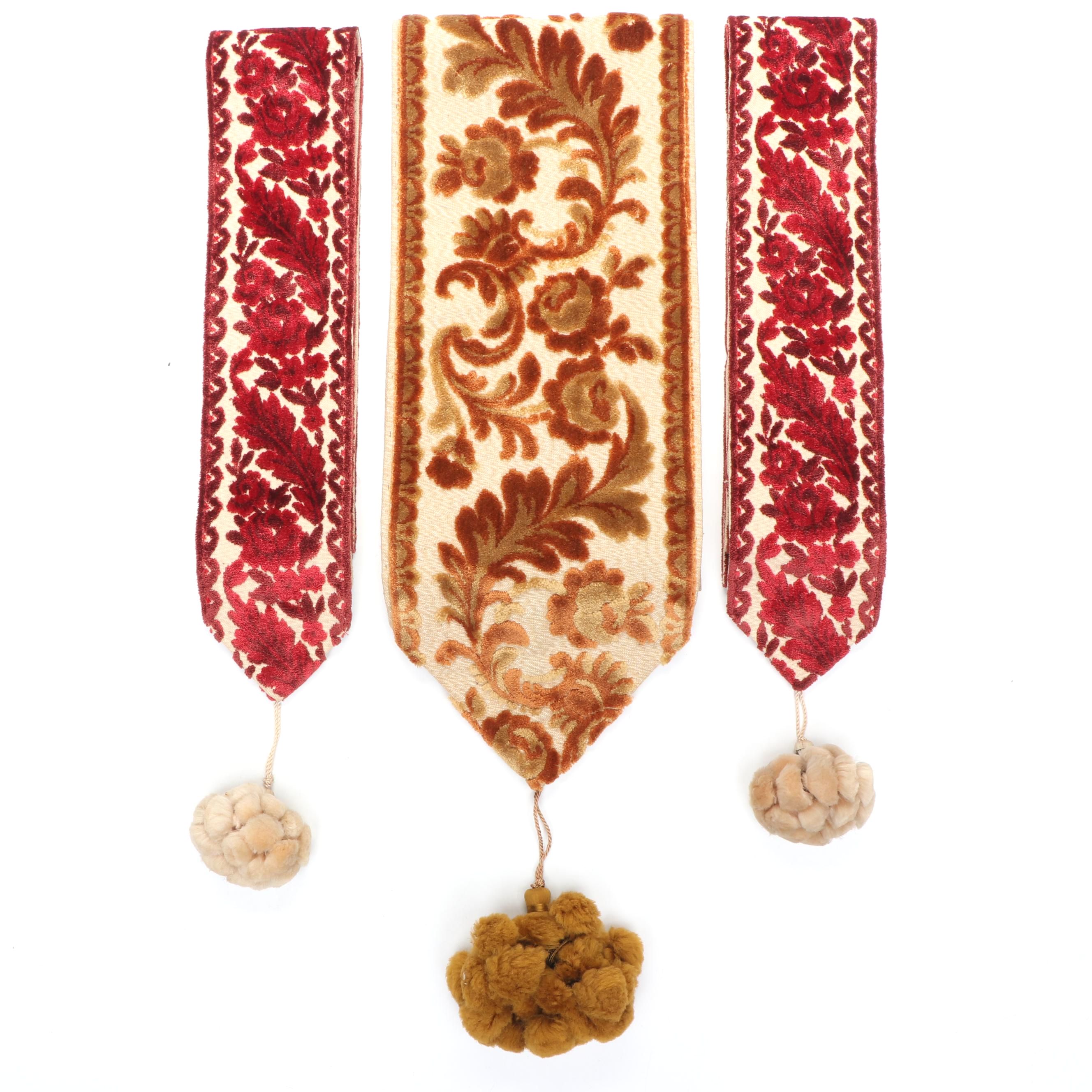 Velvet Floral Motif Wall Tapestries