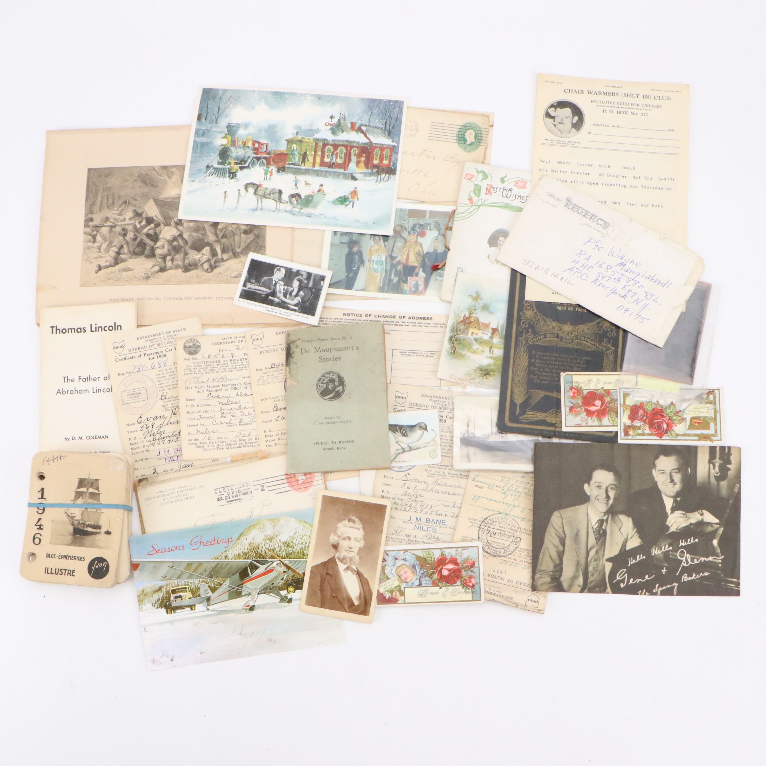 Victorian Advertising Cards, Letters with Booklets, Car Registrations and More