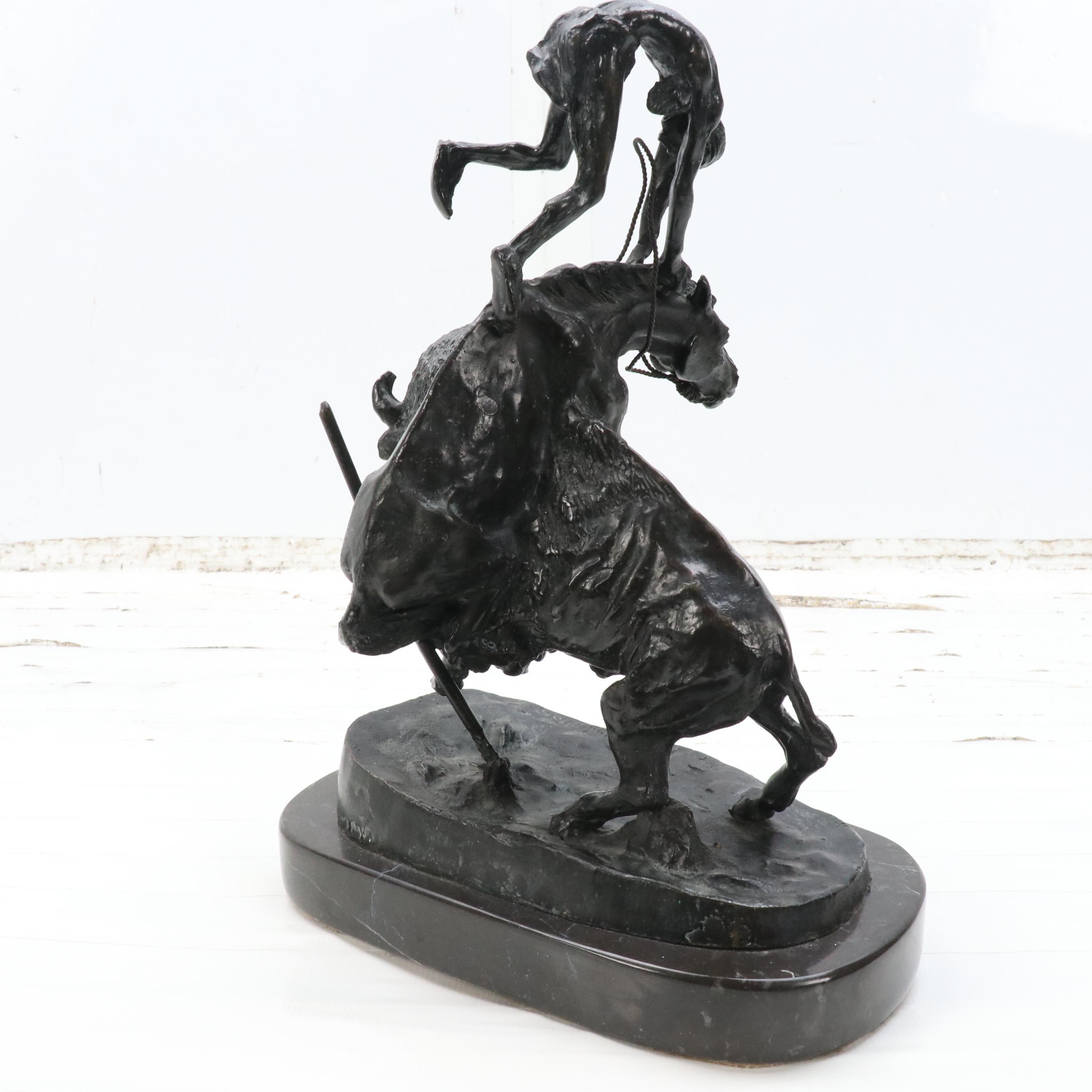 After Frederic Remington Bronze Sculpture "Buffalo Horse"
