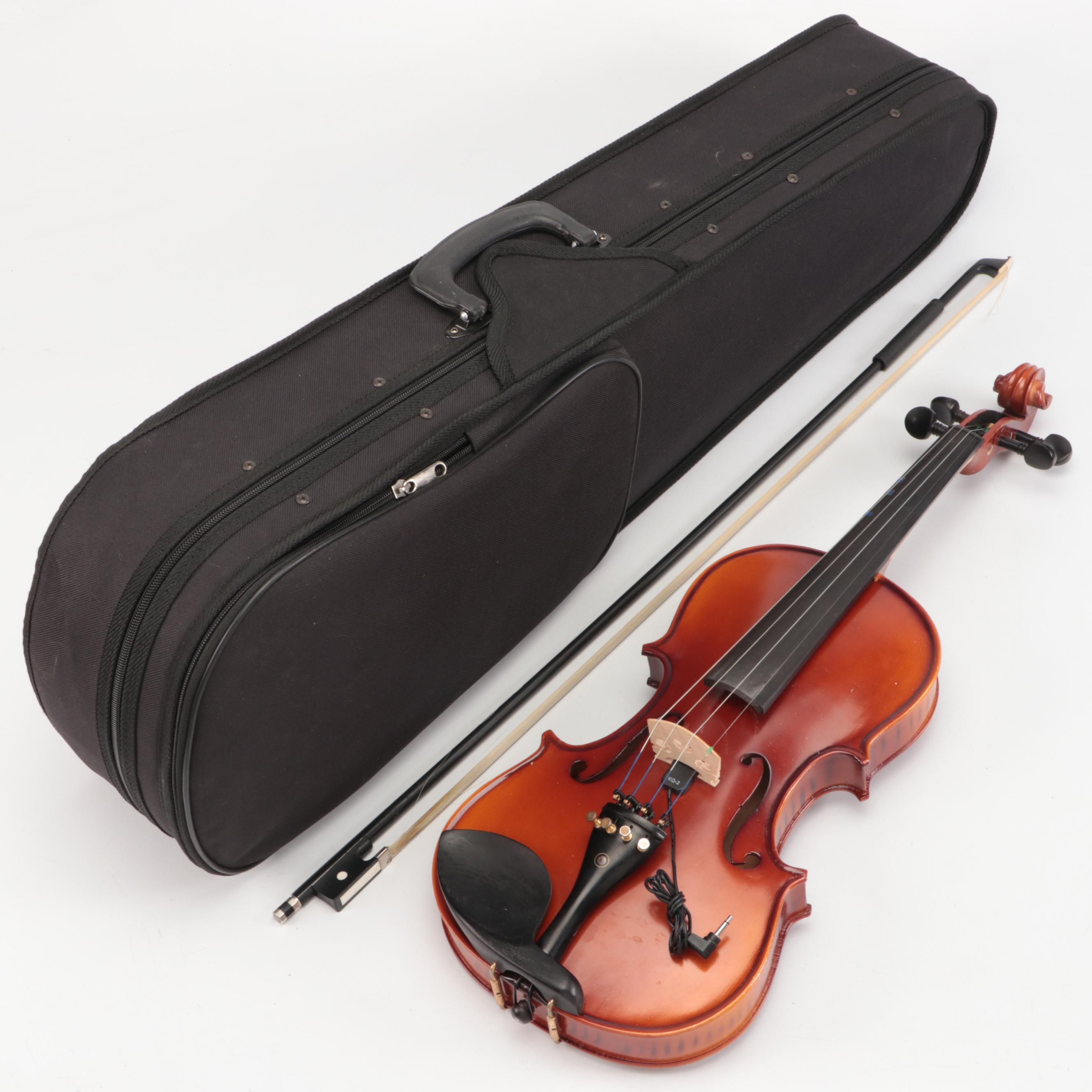 Rothenberg Violin with Pickup, Canvas Travel Case and Accessories
