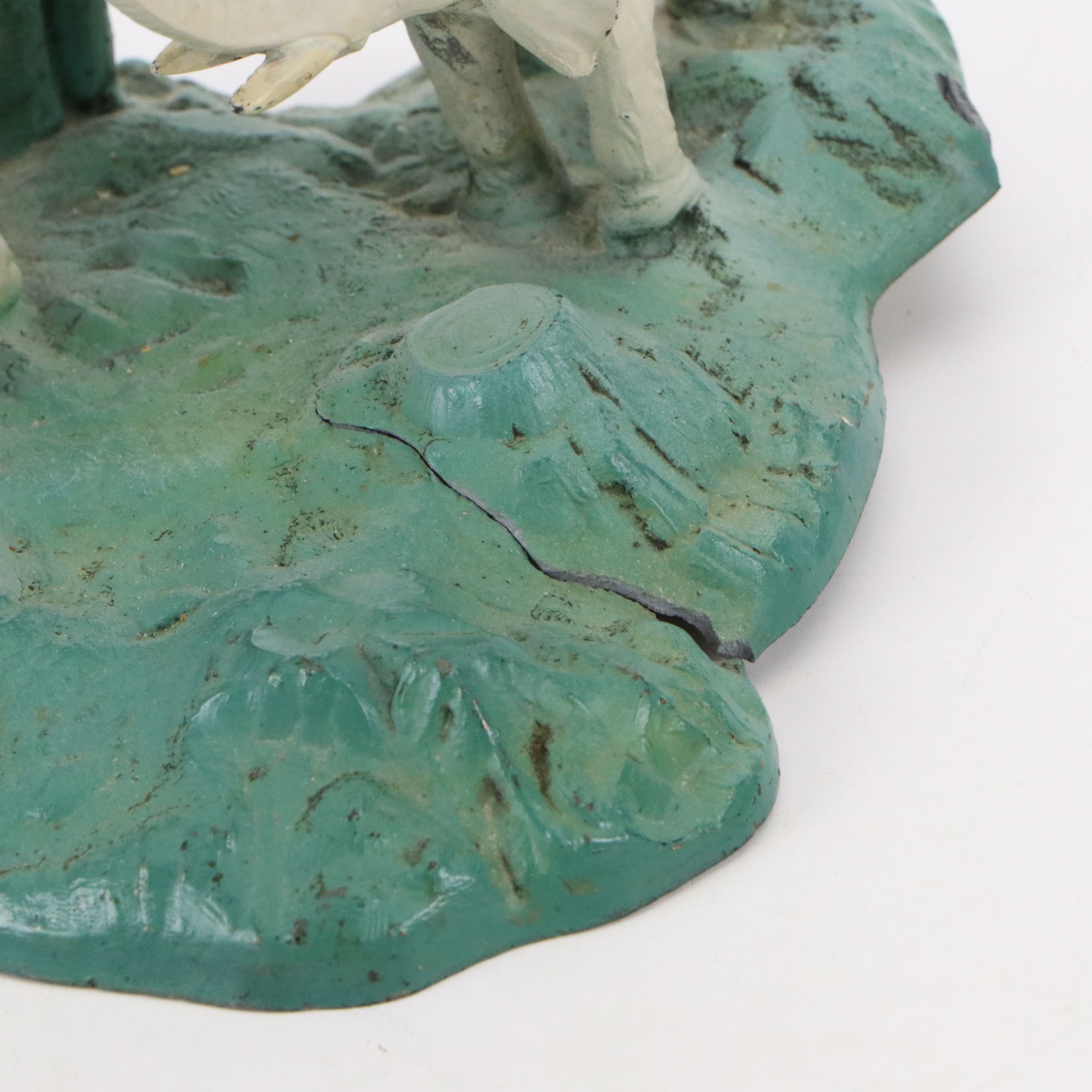 Elephants and Pink Marbled Glass Canopy Metal Table Lamp