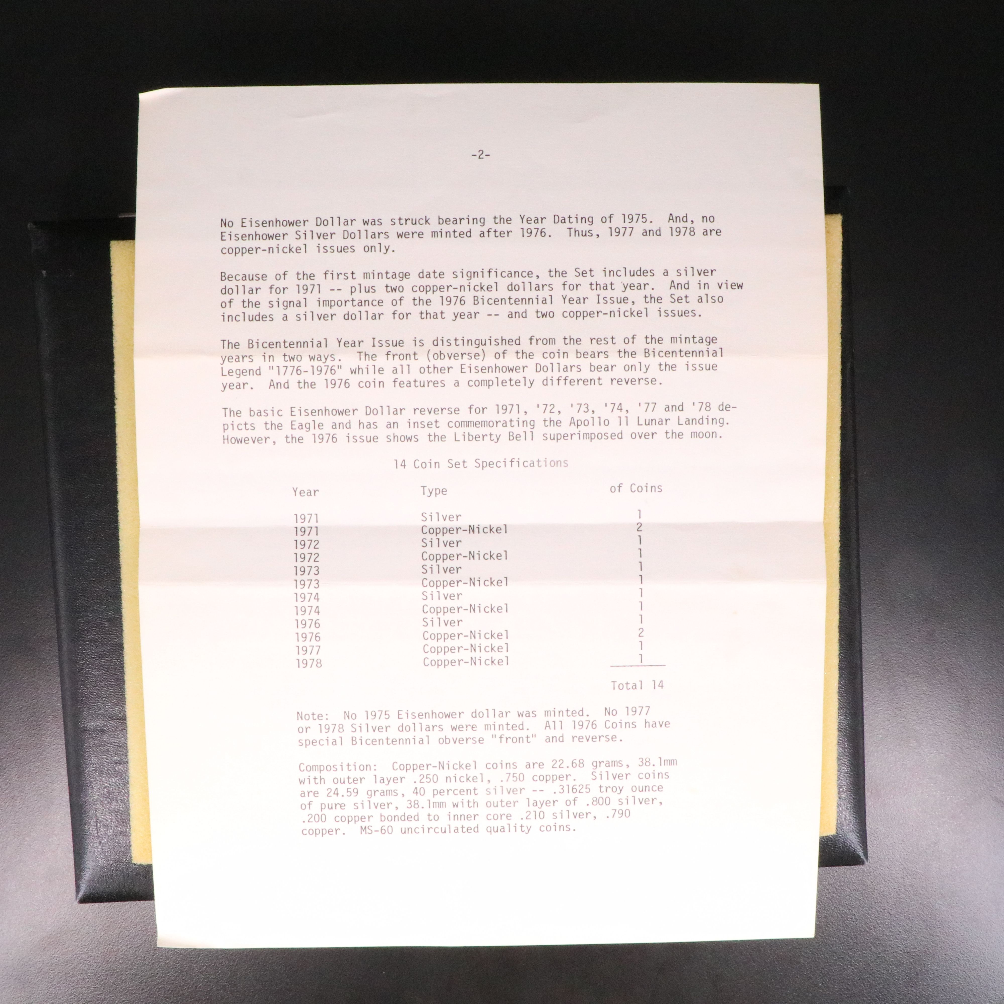 Eisenhower Dollar 14-Coin Set, Including Silver Issues