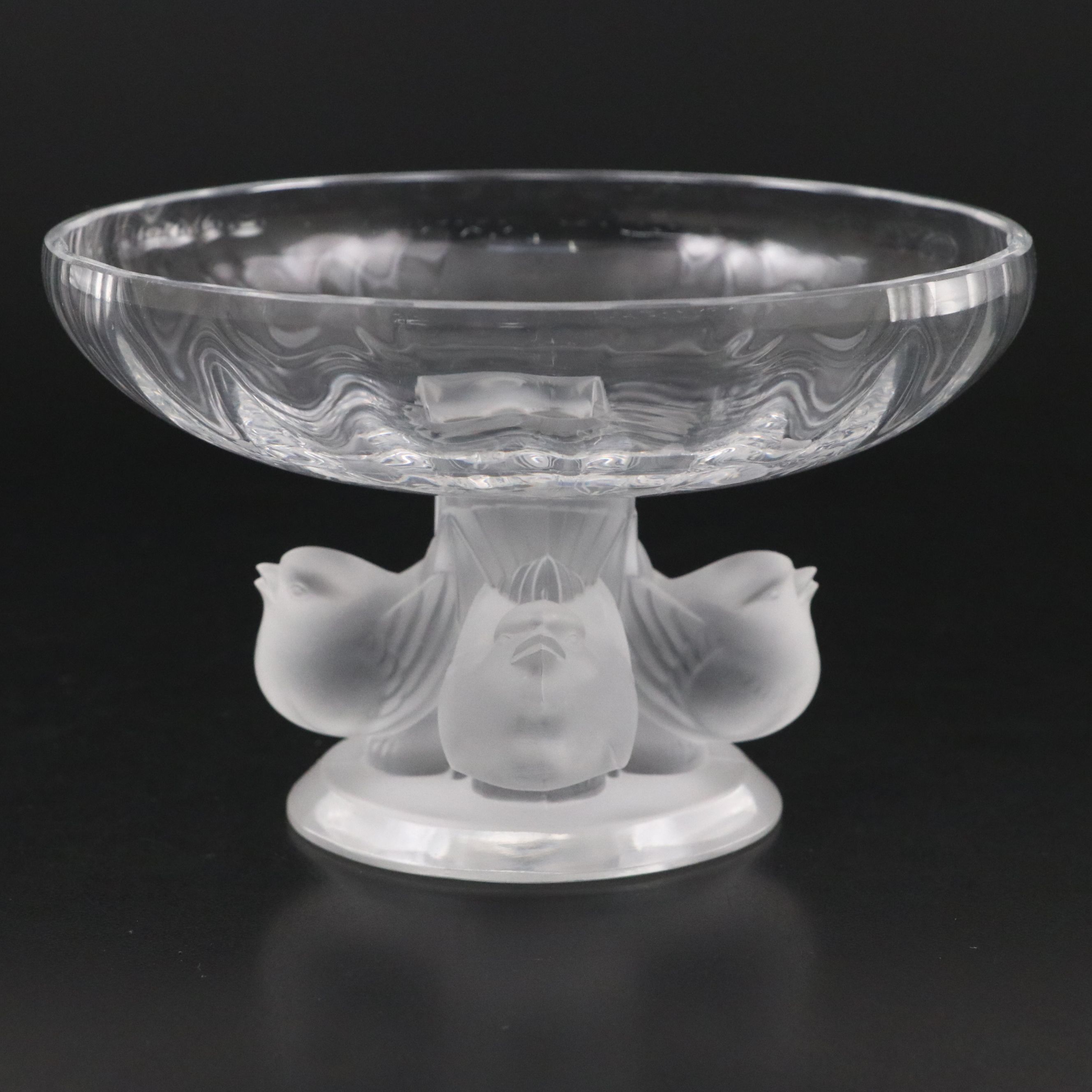 Lalique "Nogent" Crystal Footed Bowl