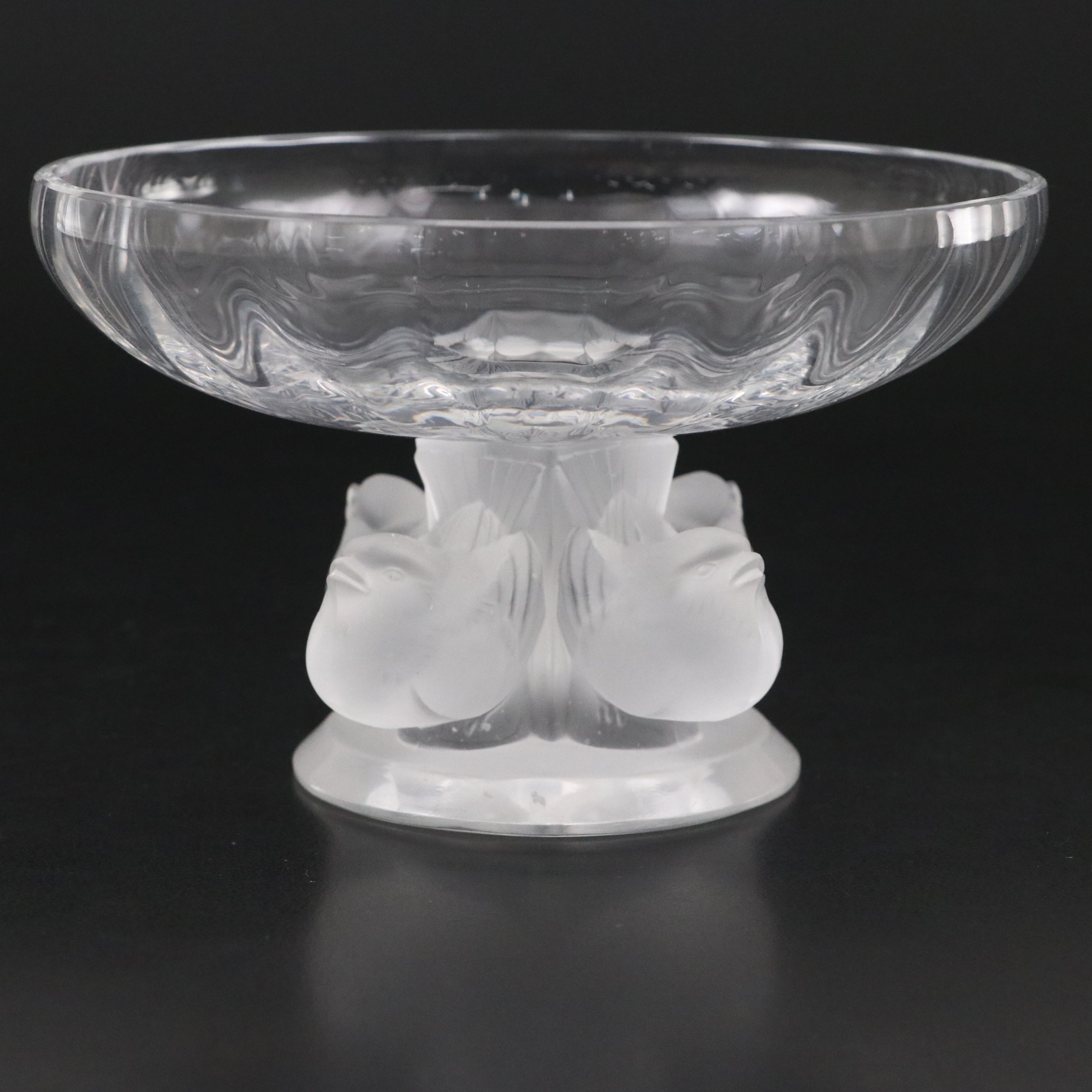 Lalique "Nogent" Crystal Footed Bowl