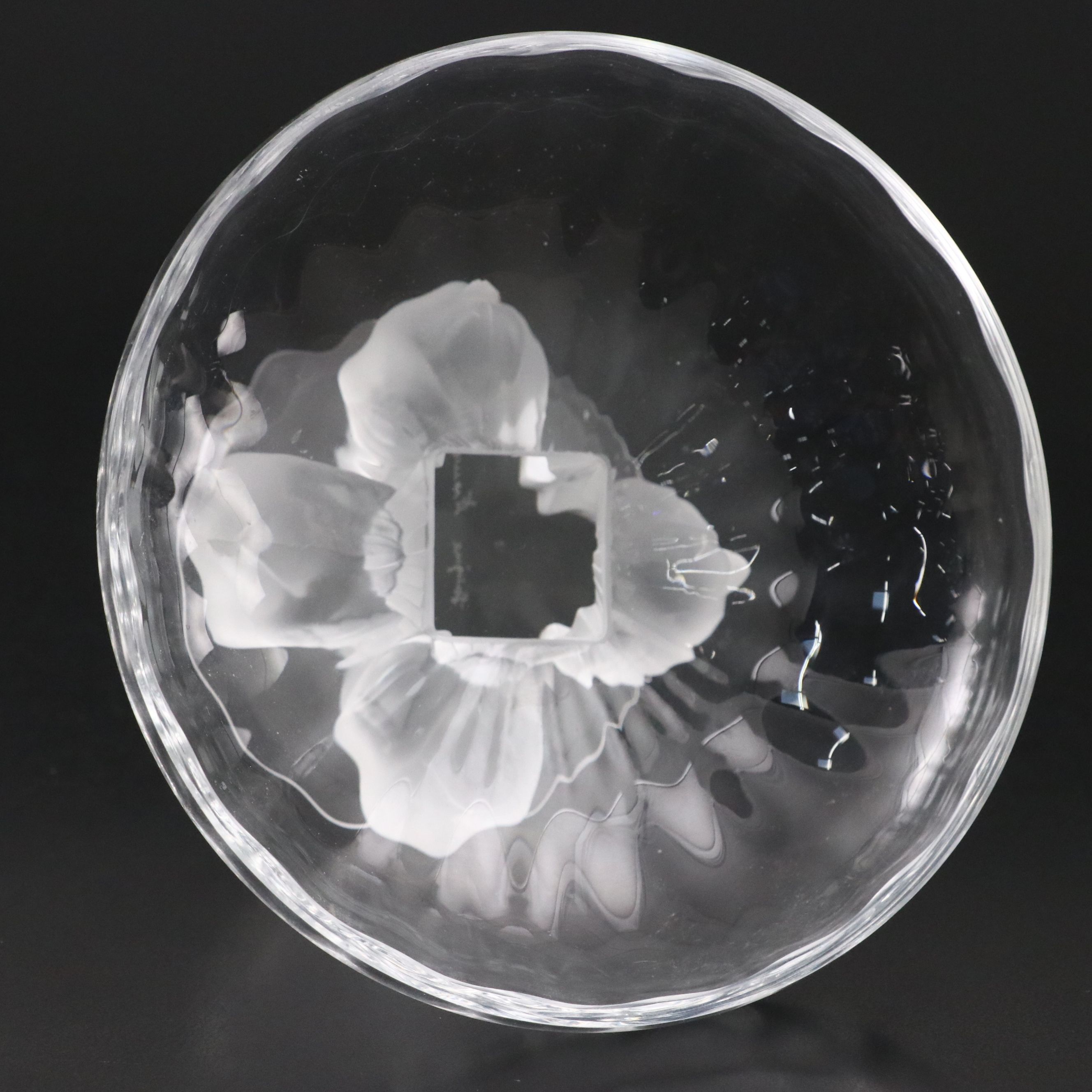 Lalique "Nogent" Crystal Footed Bowl