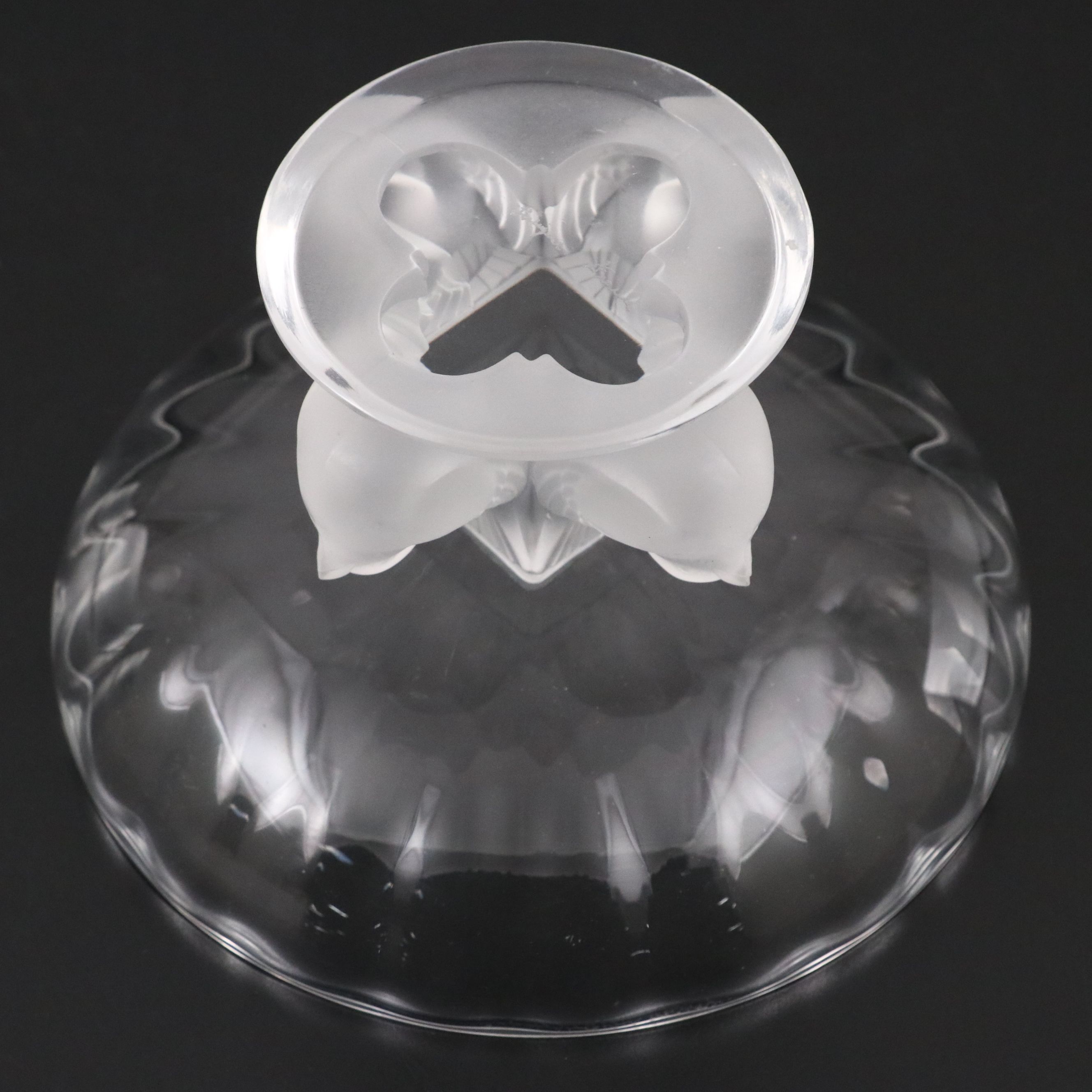 Lalique "Nogent" Crystal Footed Bowl