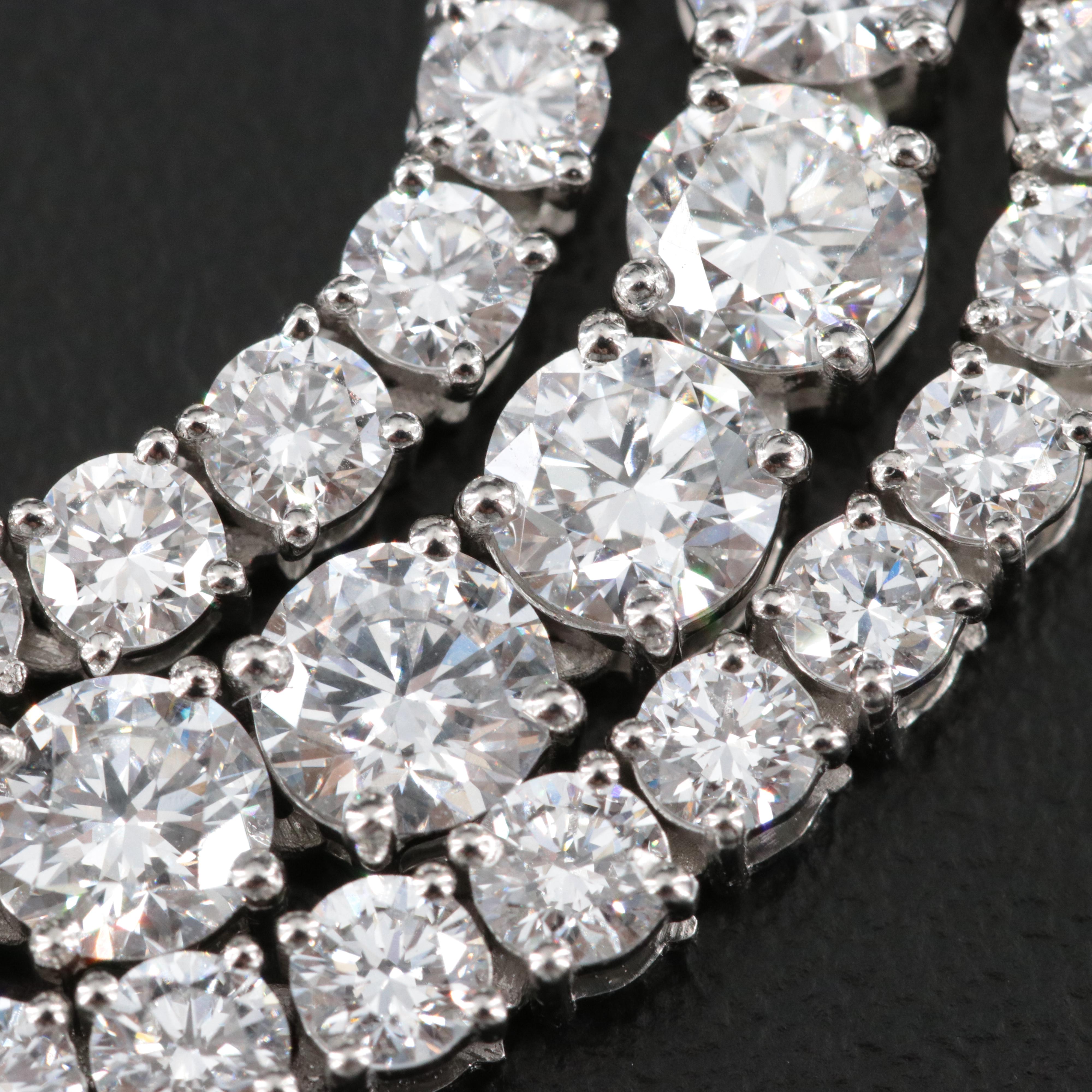 Platinum 16.57 CTW Lab Grown Diamond Riviera Necklace