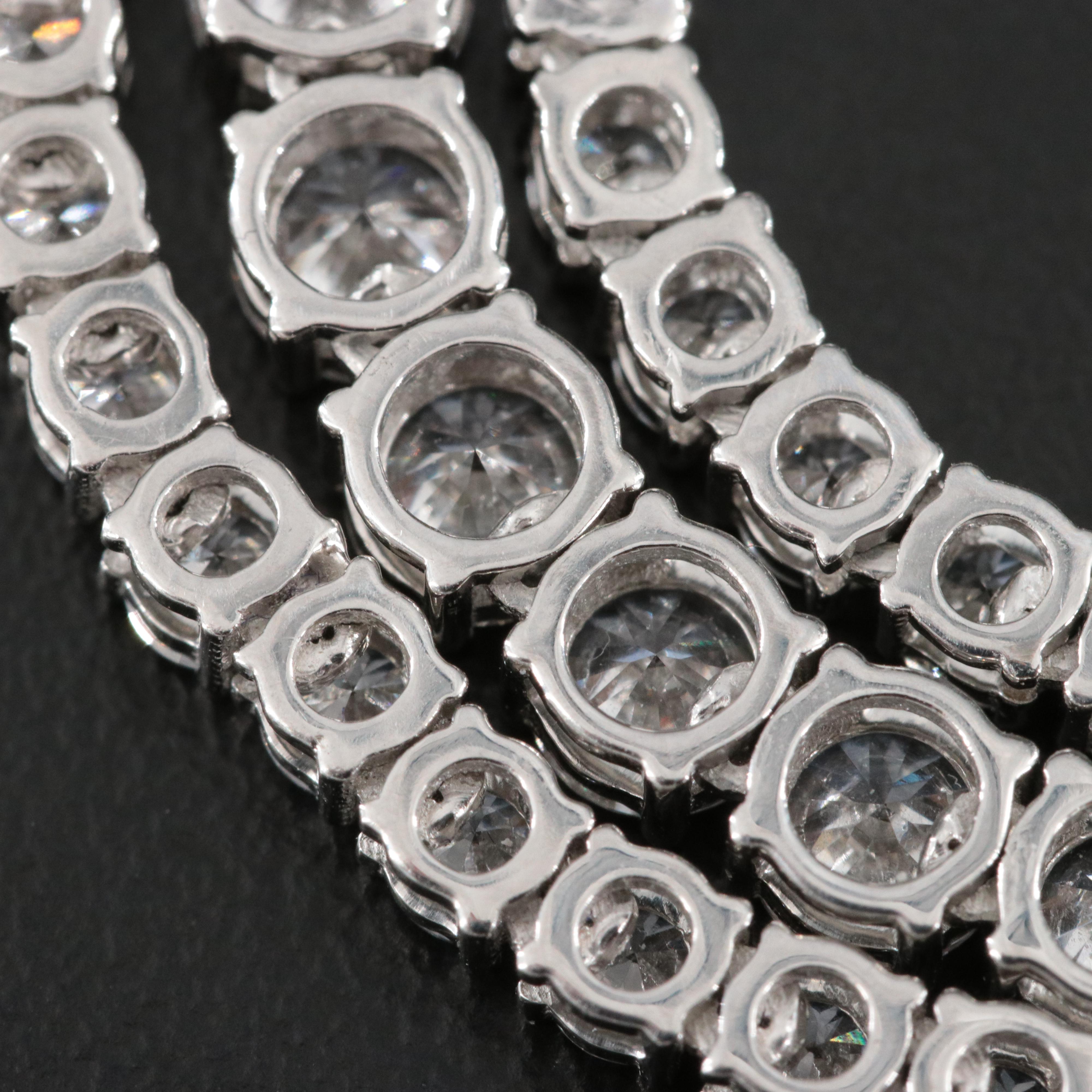 Platinum 16.57 CTW Lab Grown Diamond Riviera Necklace