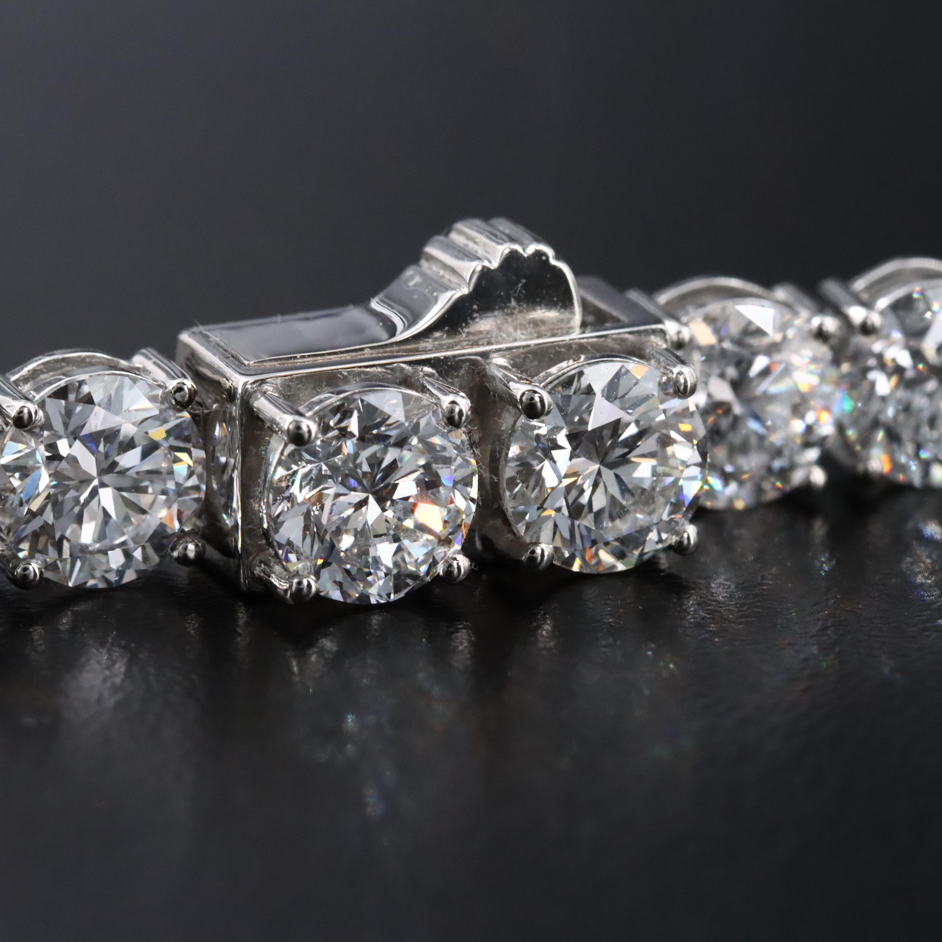 Platinum 94.82 CTW Lab Grown Diamond Riviera Necklace with IGI Reports