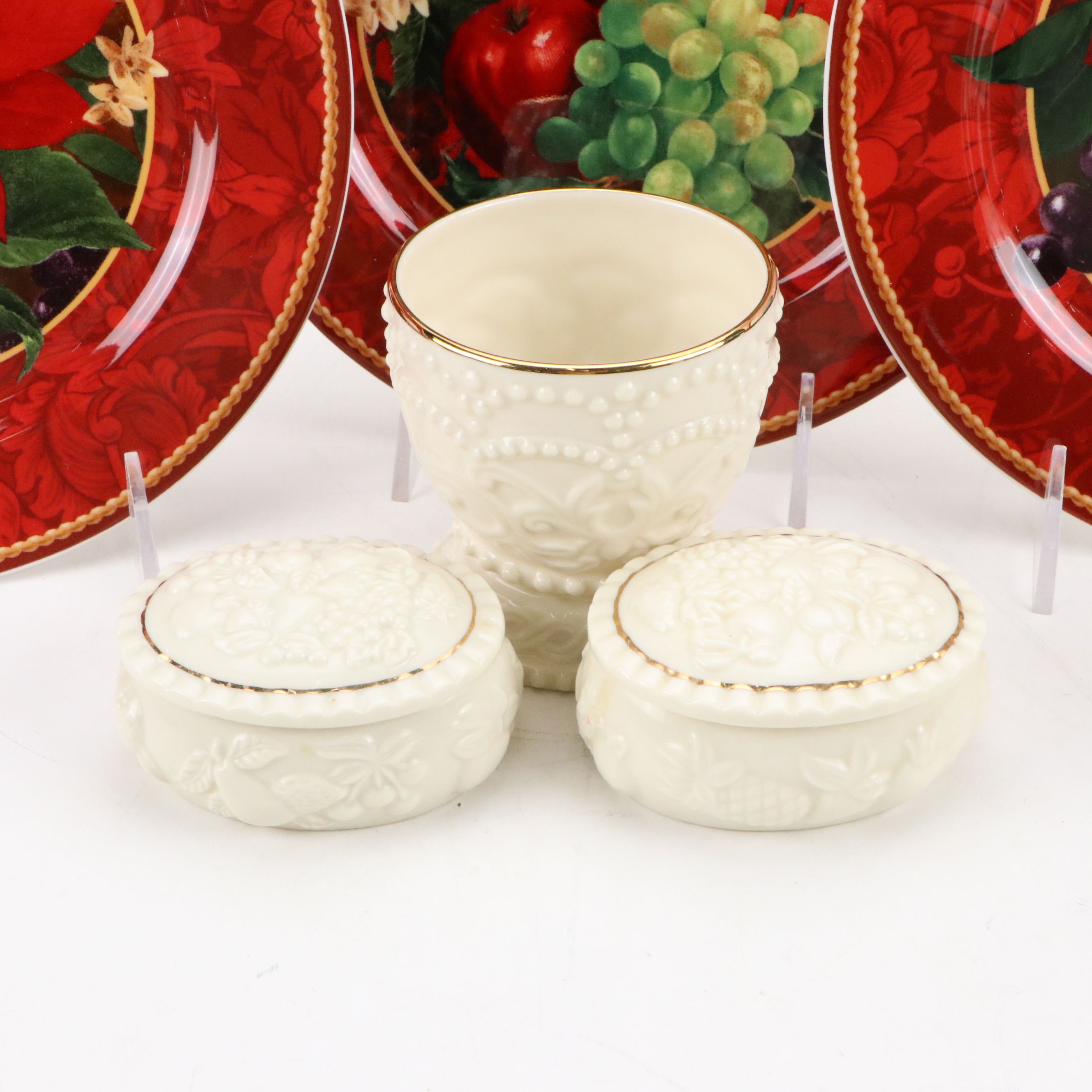 Lenox Decorative Vessels with Sakura "Holiday Abundance" Ceramic Salad Plates