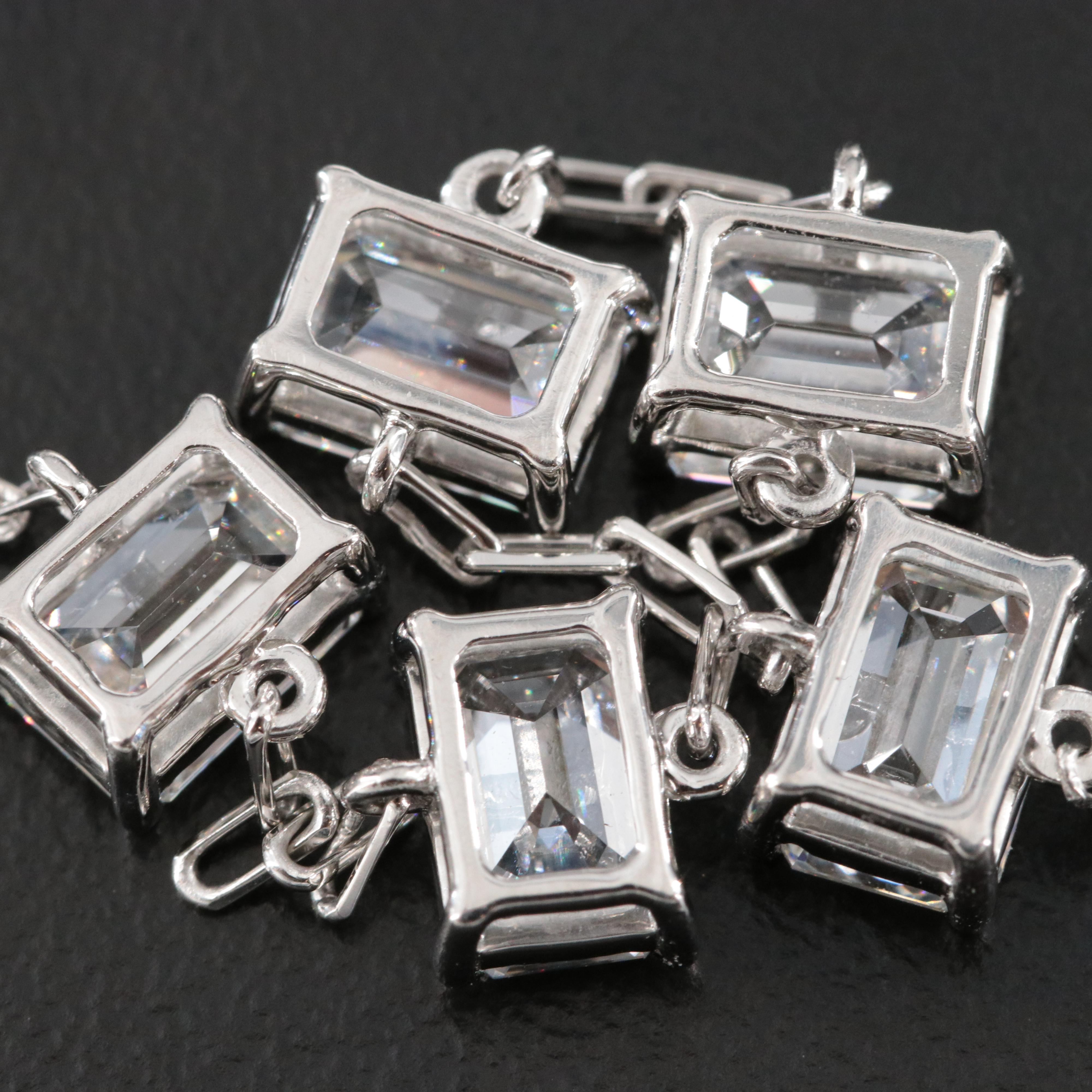 Platinum 4.60 CTW Lab Grown Diamond Station Bracelet