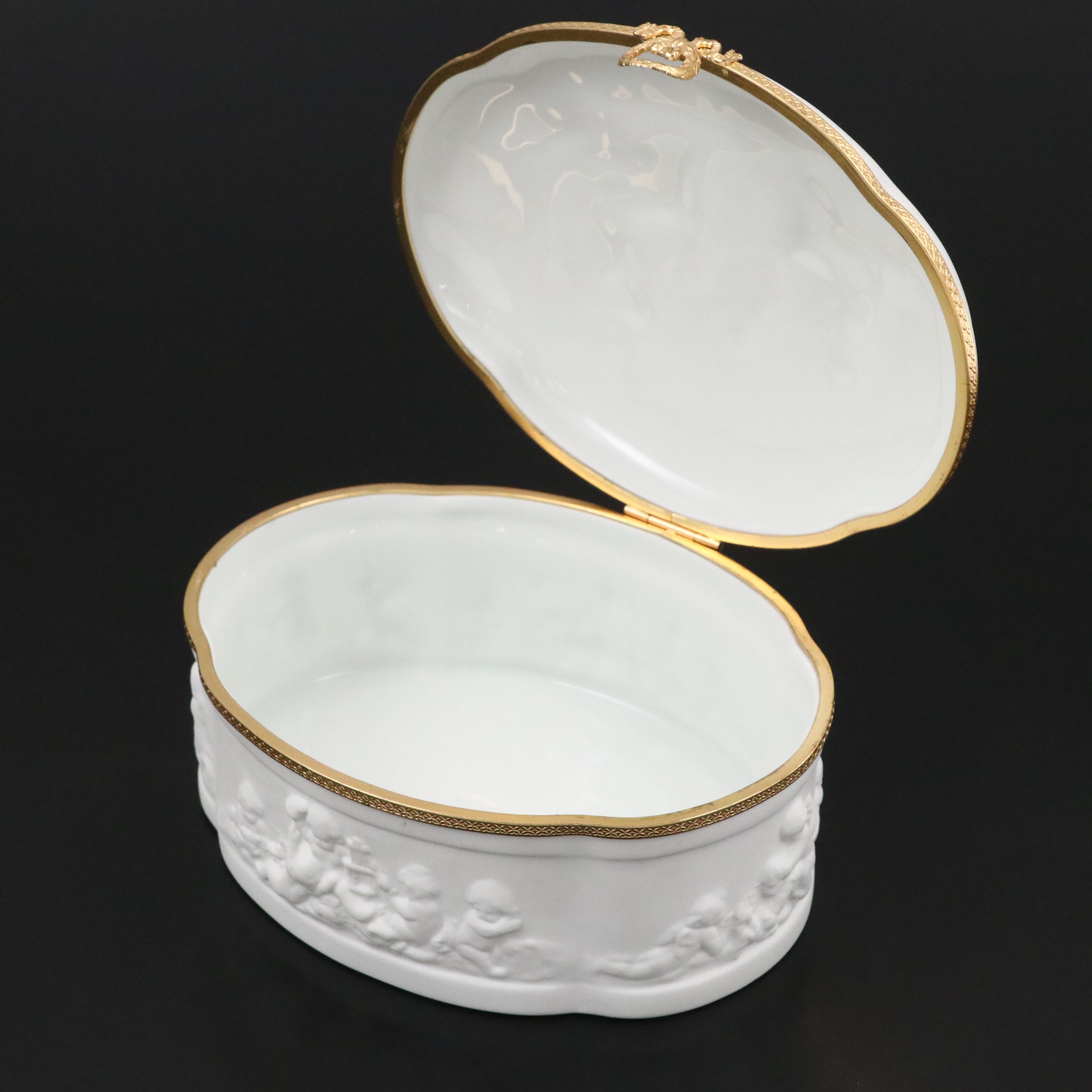 Limoges Baroque Style Bisque Porcelain Box