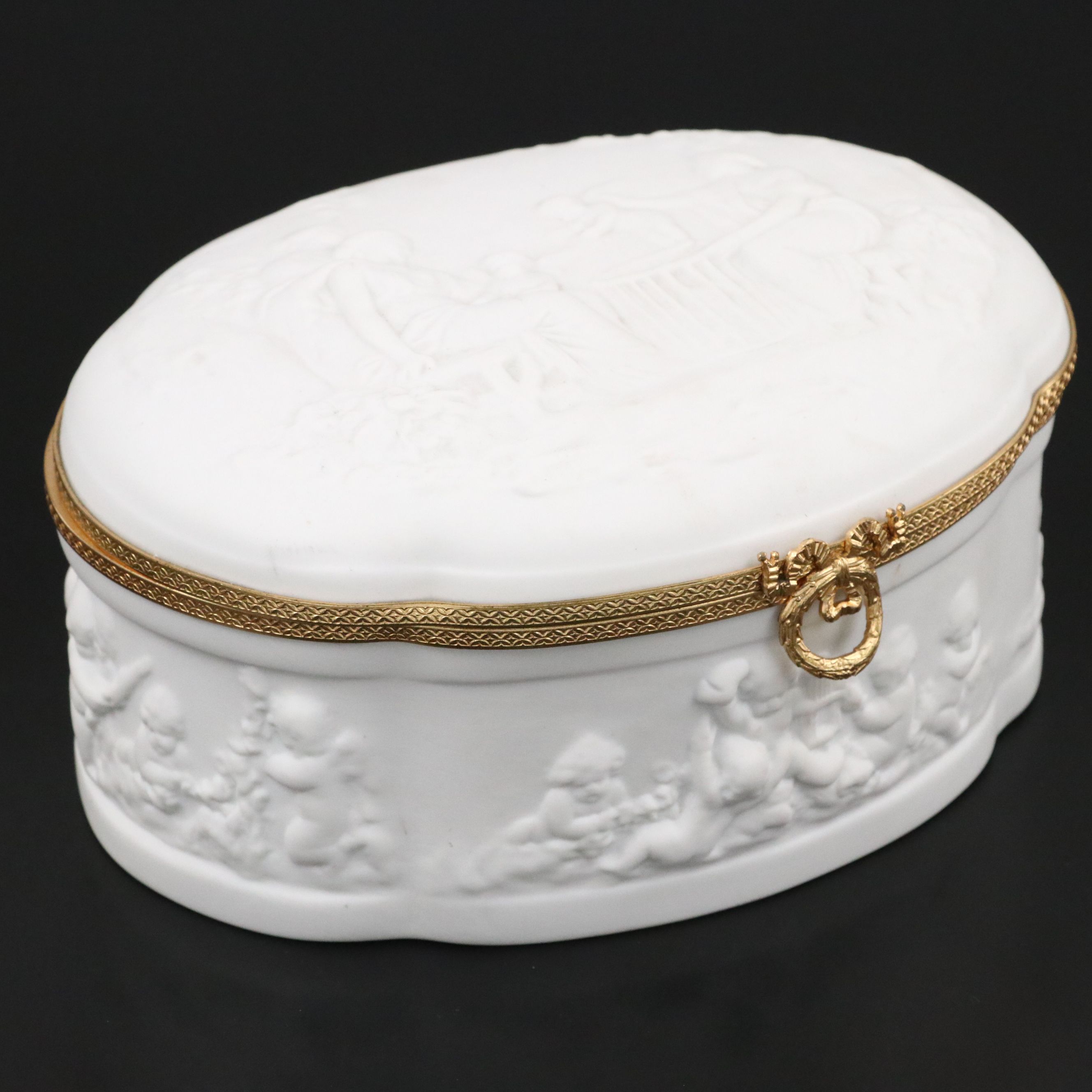Limoges Baroque Style Bisque Porcelain Box