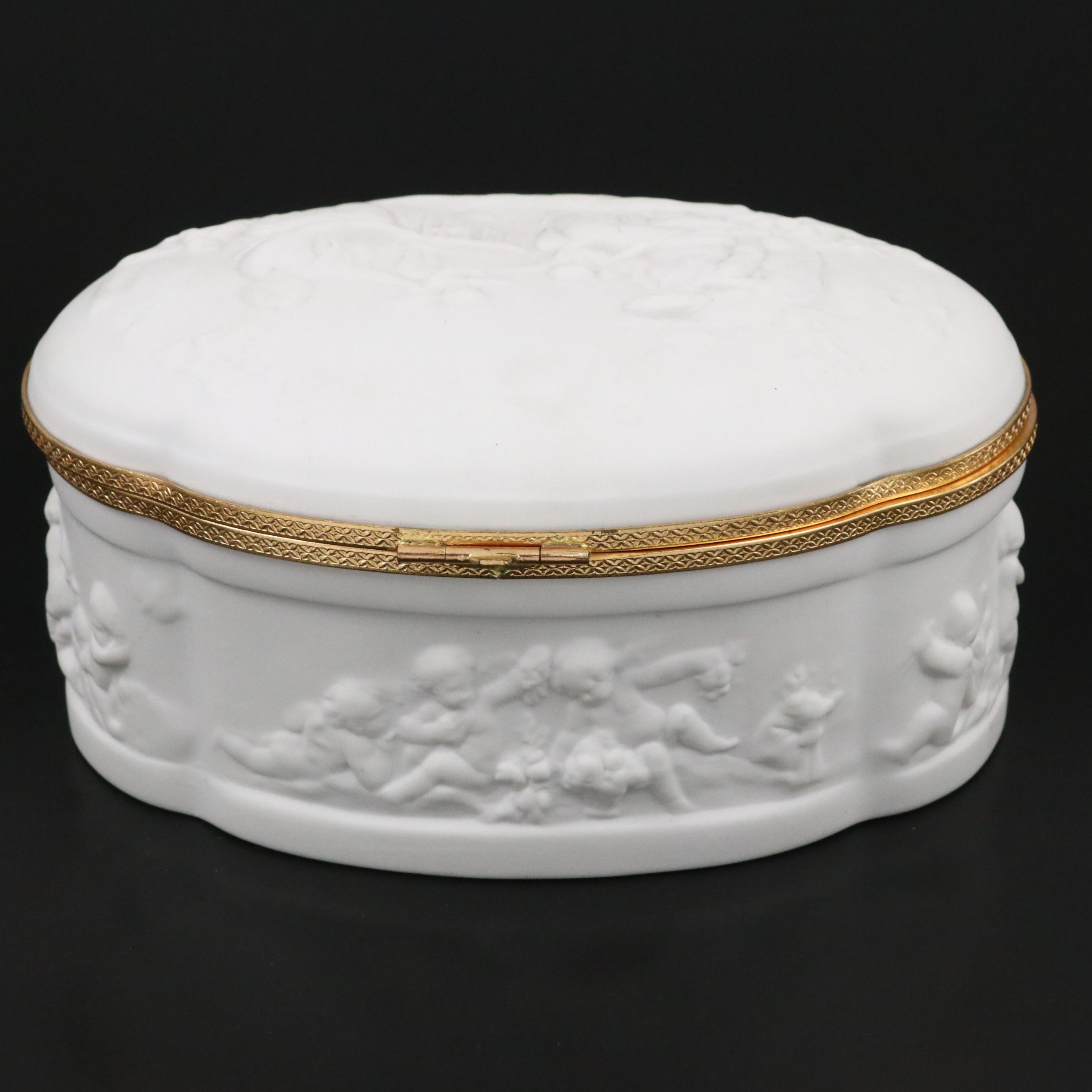 Limoges Baroque Style Bisque Porcelain Box