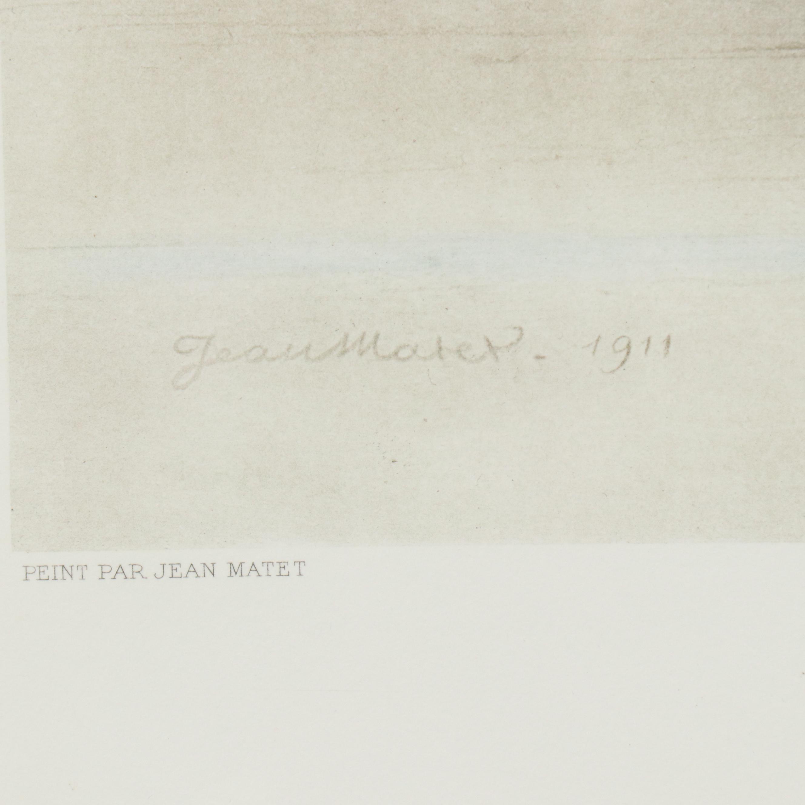 Hand-Colored Photogravure After Jean Matet "En Revenant du Bois," Circa 1912