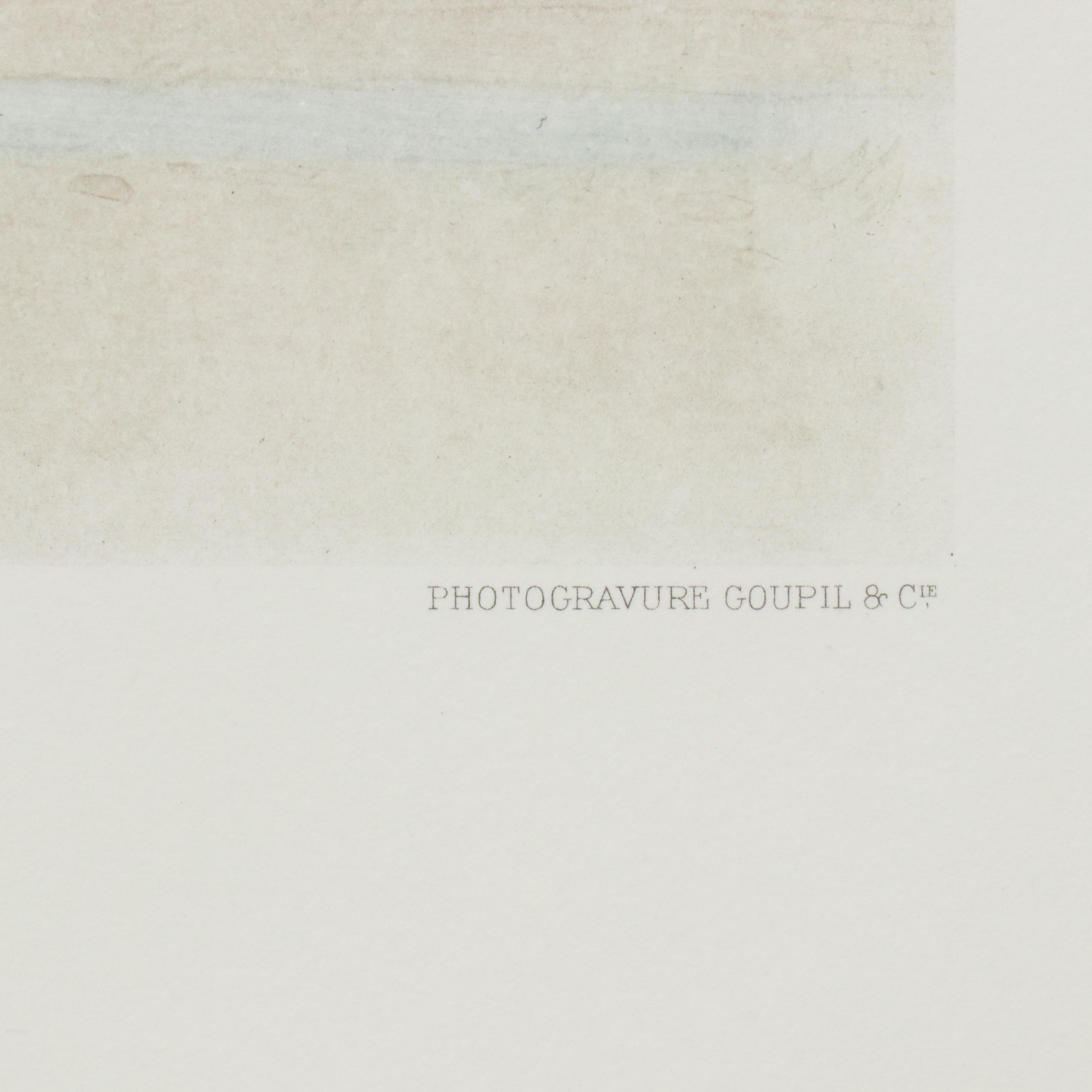 Hand-Colored Photogravure After Jean Matet "En Revenant du Bois," Circa 1912