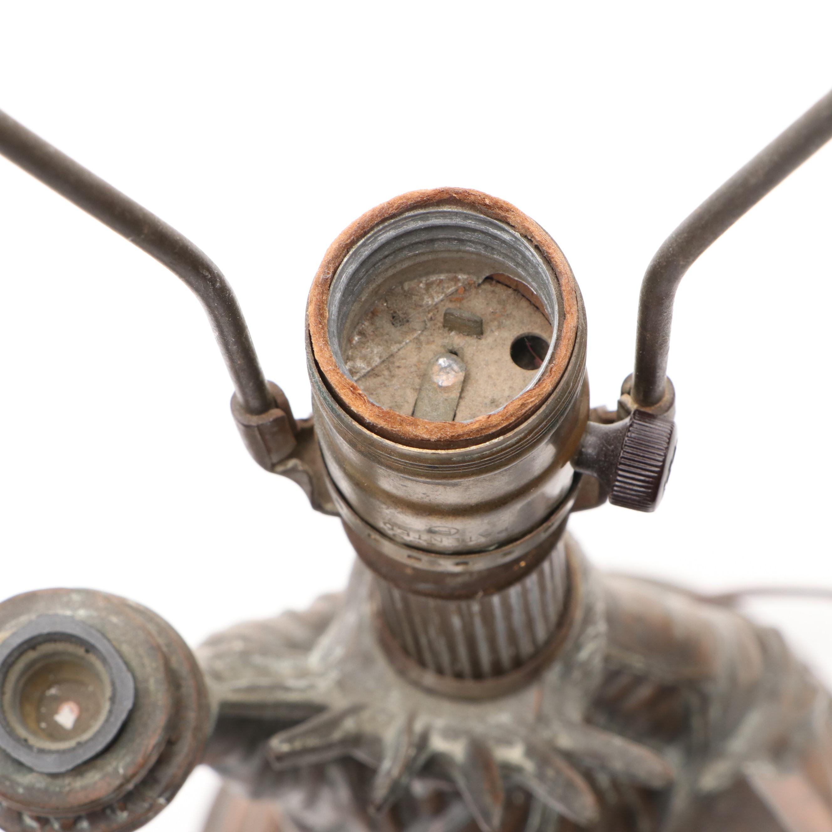 Statue of Liberty Copper on Spelter Souvenir Table Lamp, 20th Century