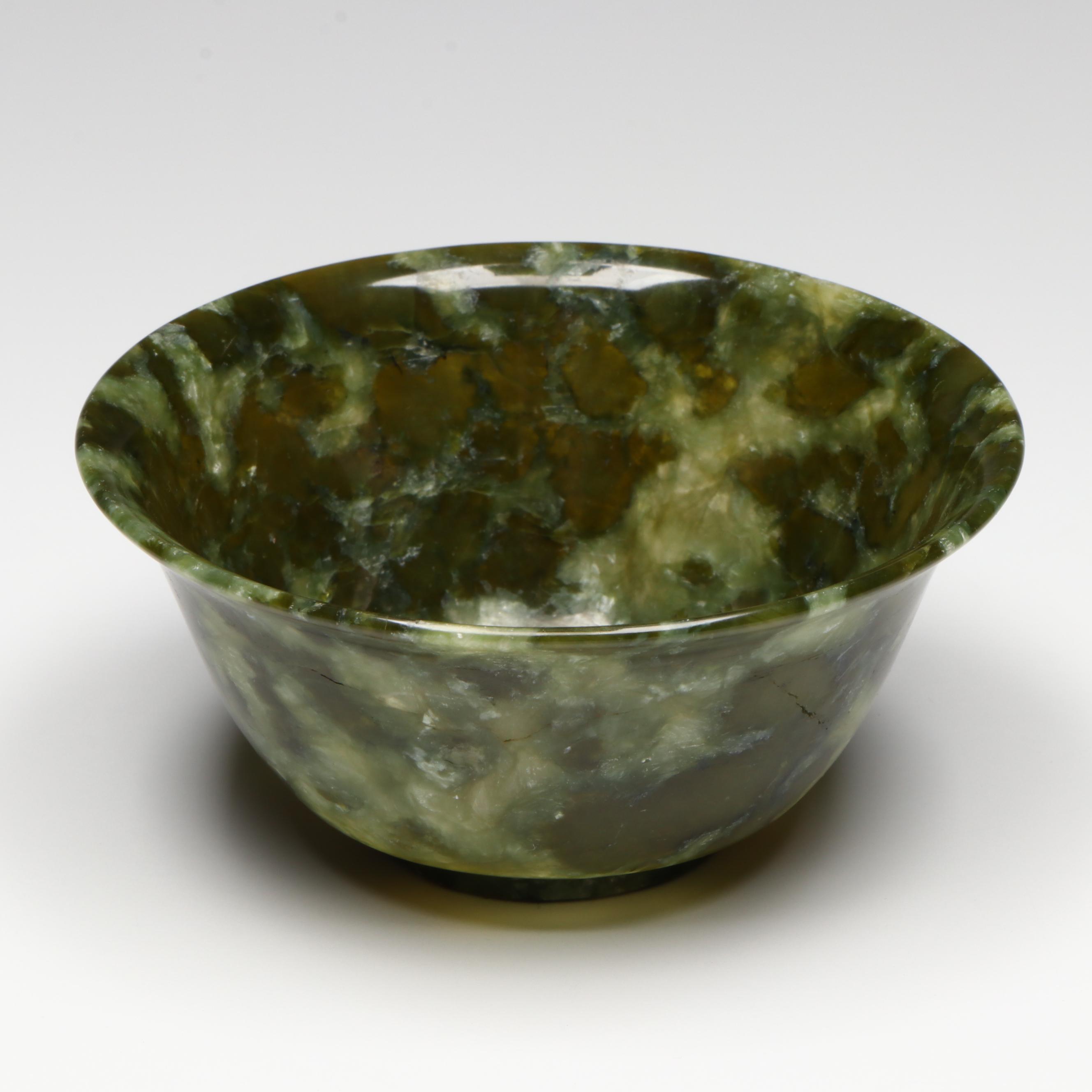 Chinese Carved Serpentine Bowl