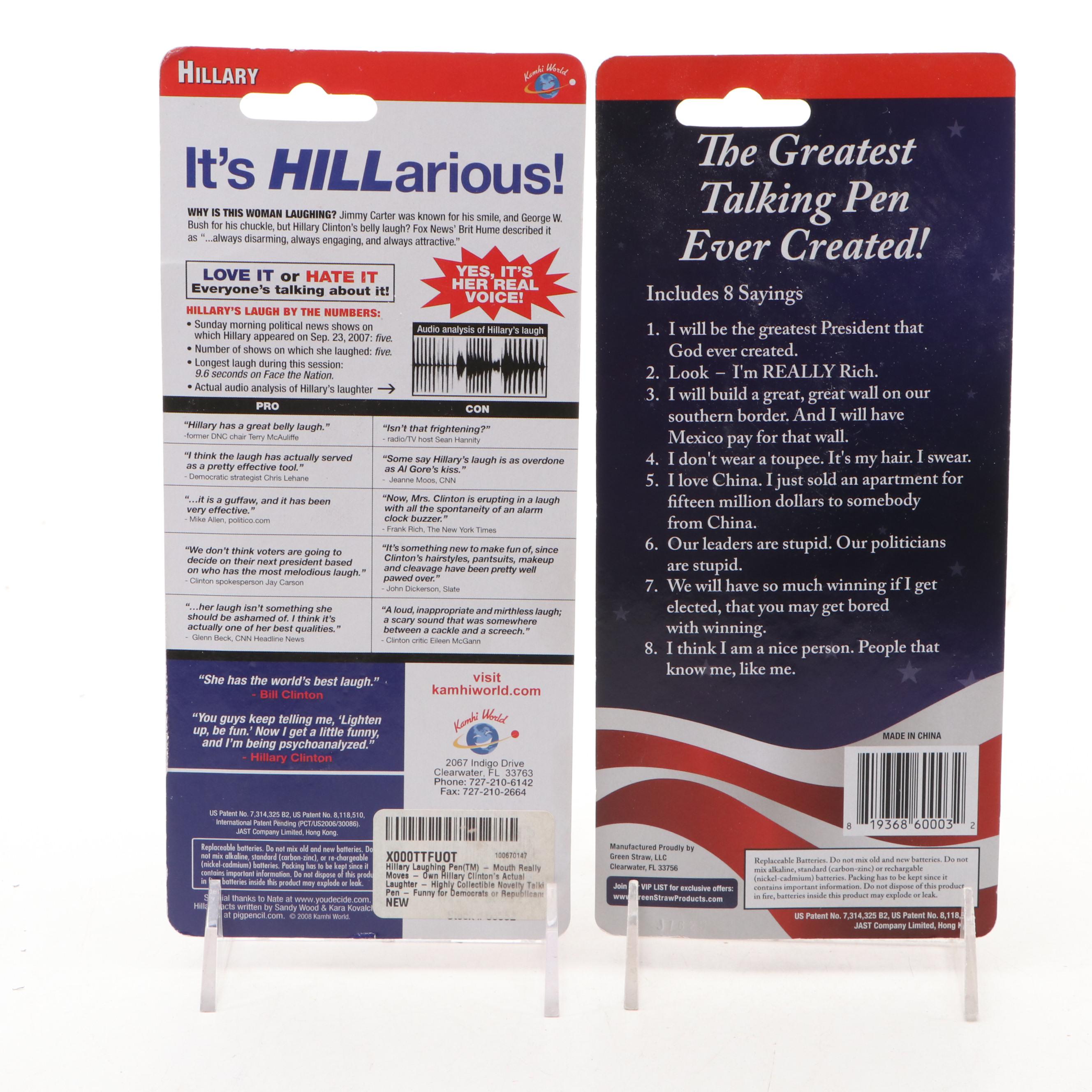 Hillary Clinton and Donald Trump Political Talking Pens