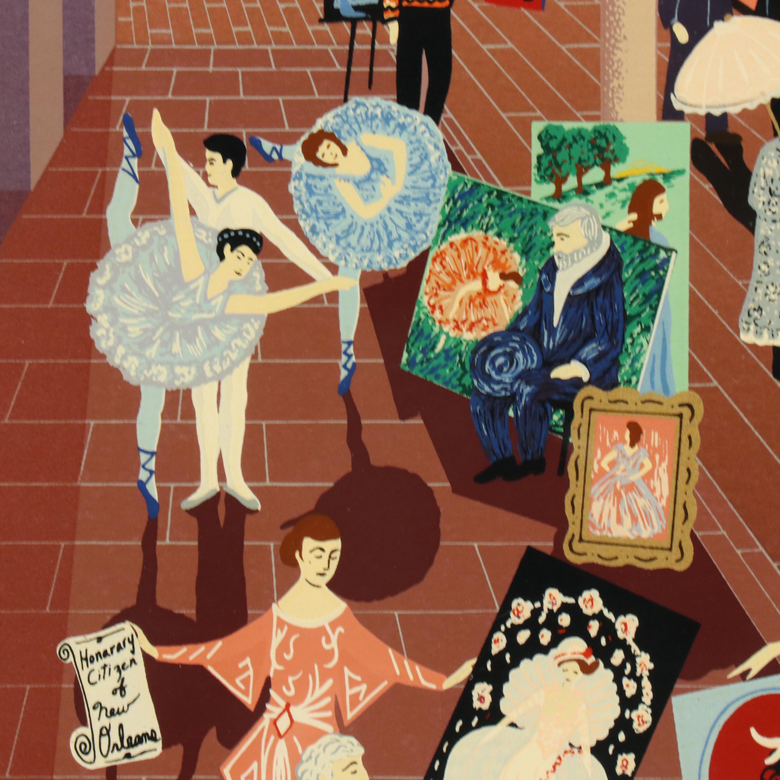 Melanie Taylor Kent Serigraph "Portraits in the Park," 1985